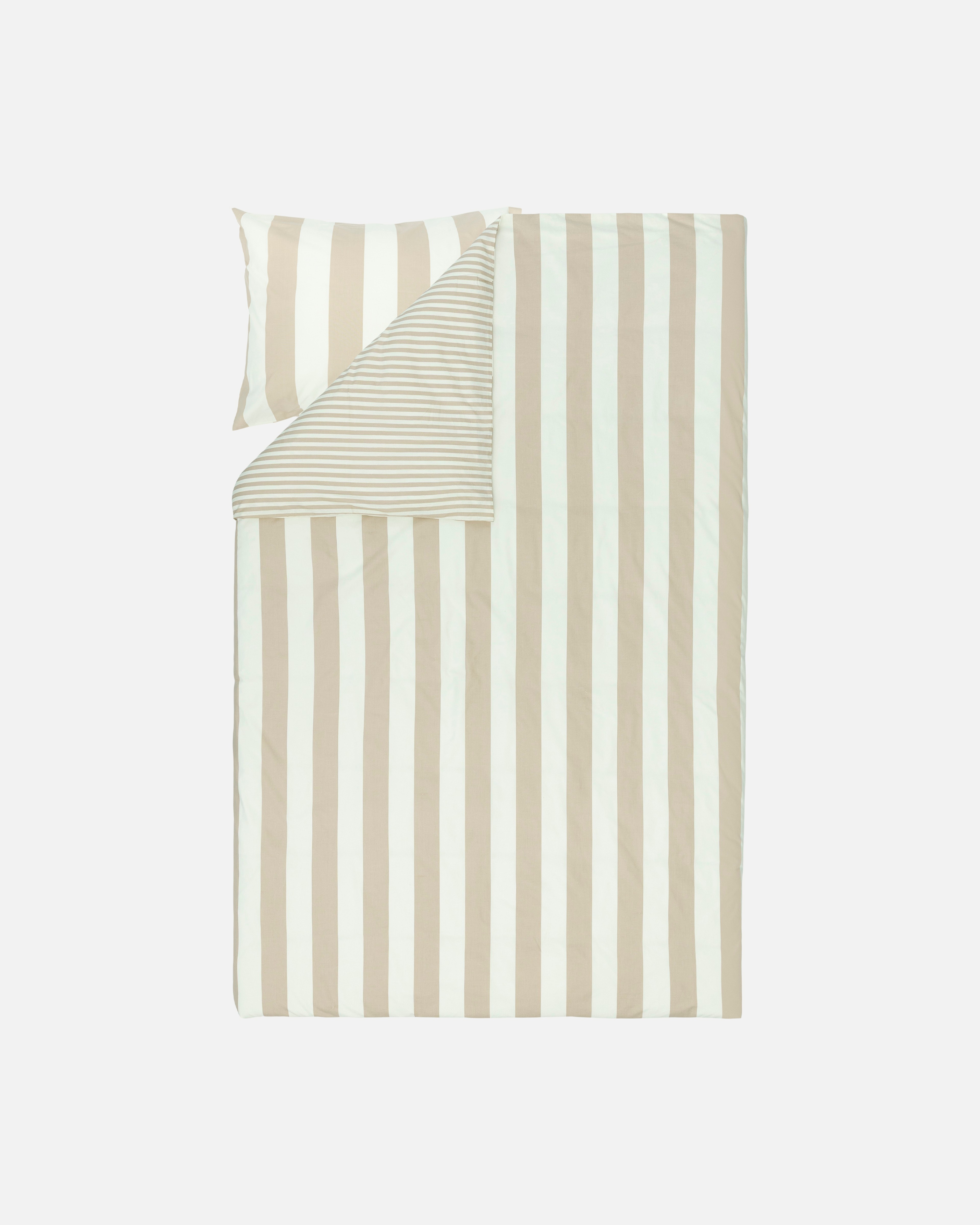 Korsi / Ujo, Duvet cover set 150x210 cm + 50x60 cm, beige, off white,