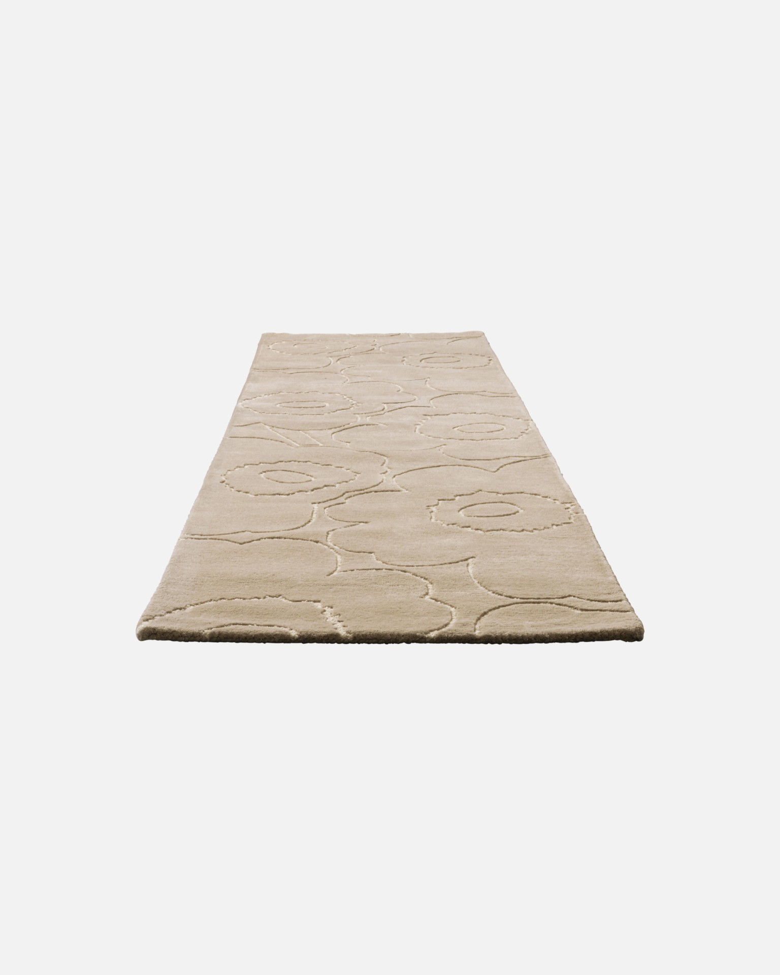 Piirto Unikko, Rug 70 x 245 cm, greige, off white,