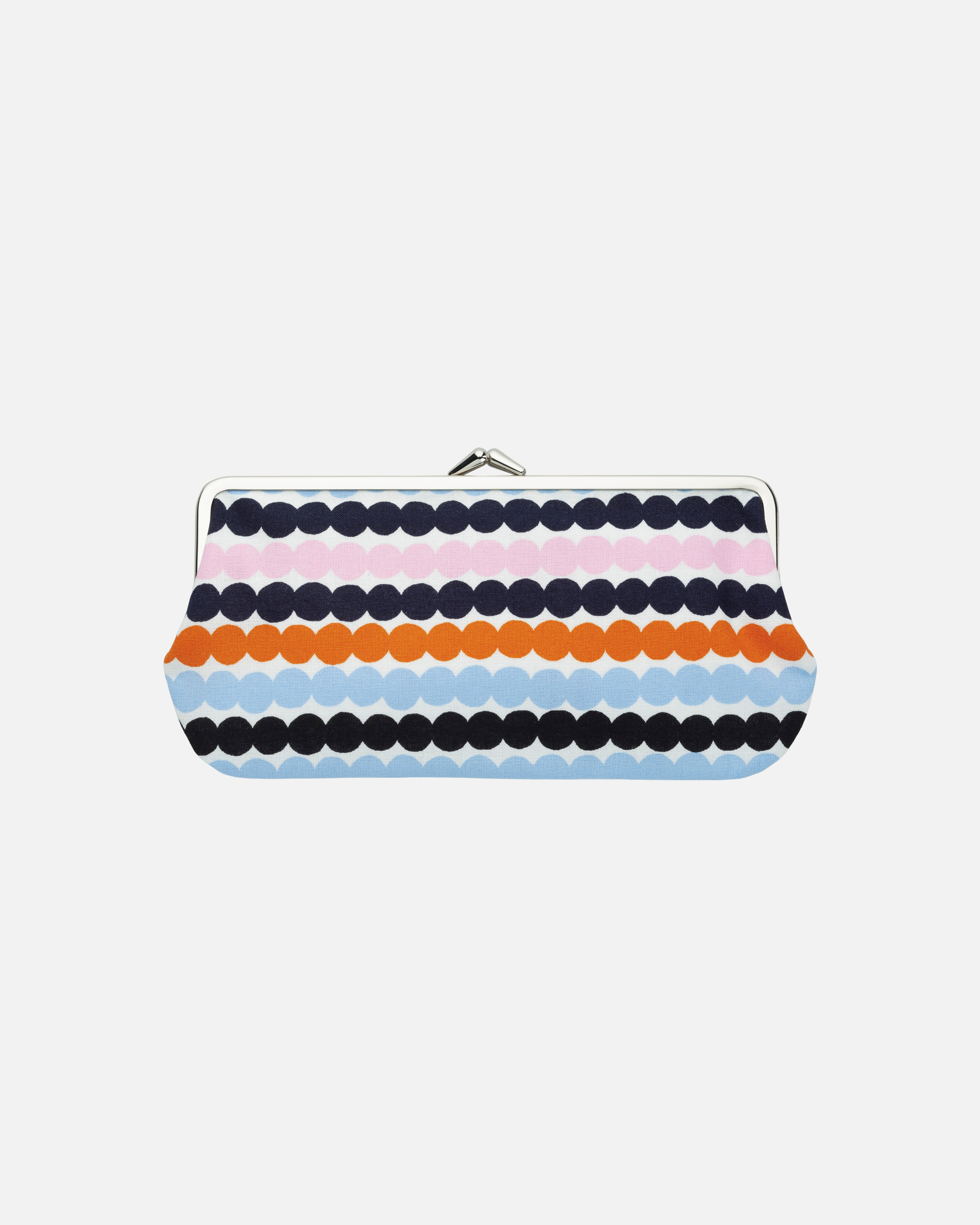 Silmälasikukkaro mini räsymatto, Purse, white,lt.yellow,orange,lt.blue,