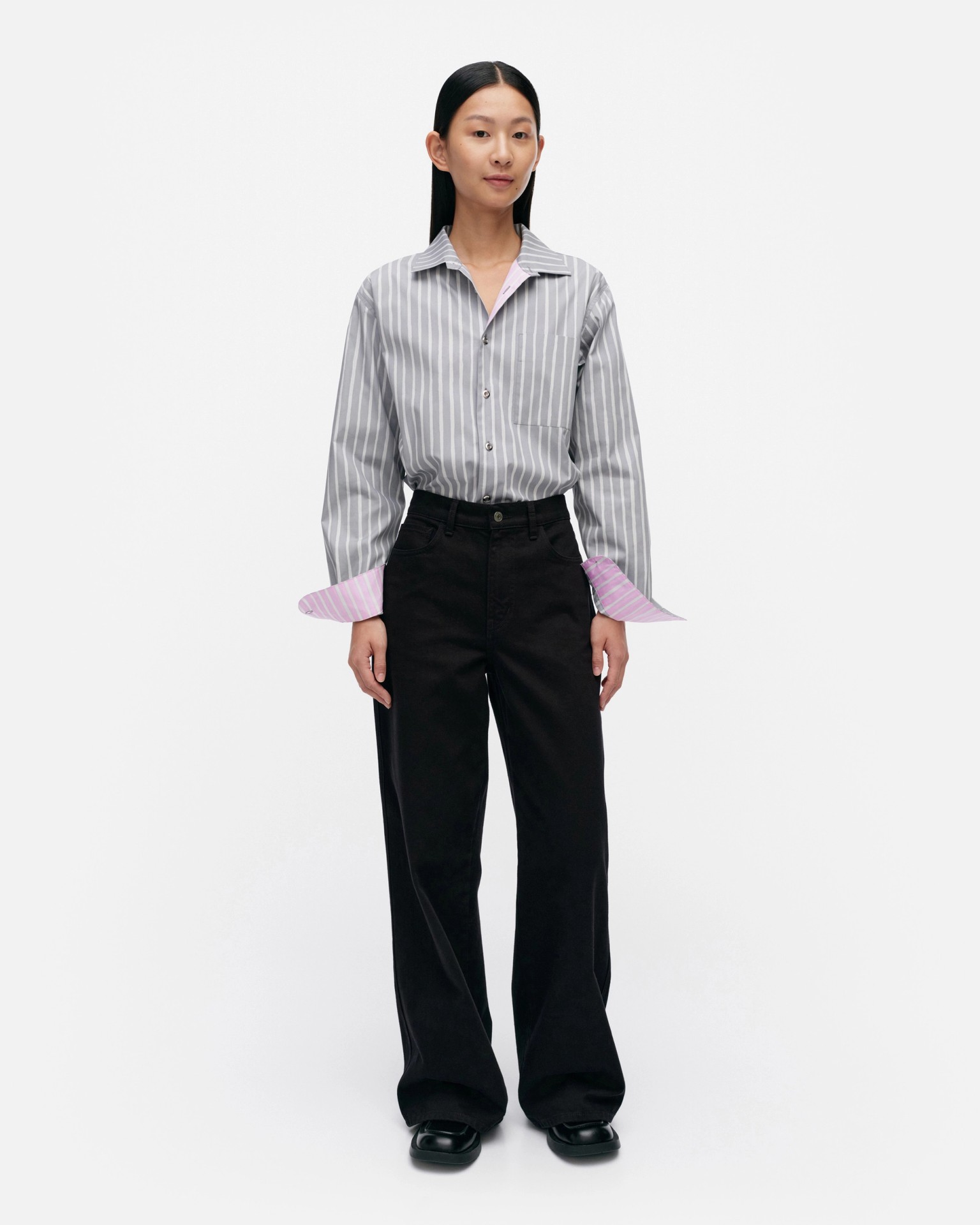 Jokapoika, Kioski cotton shirt, grey, white,