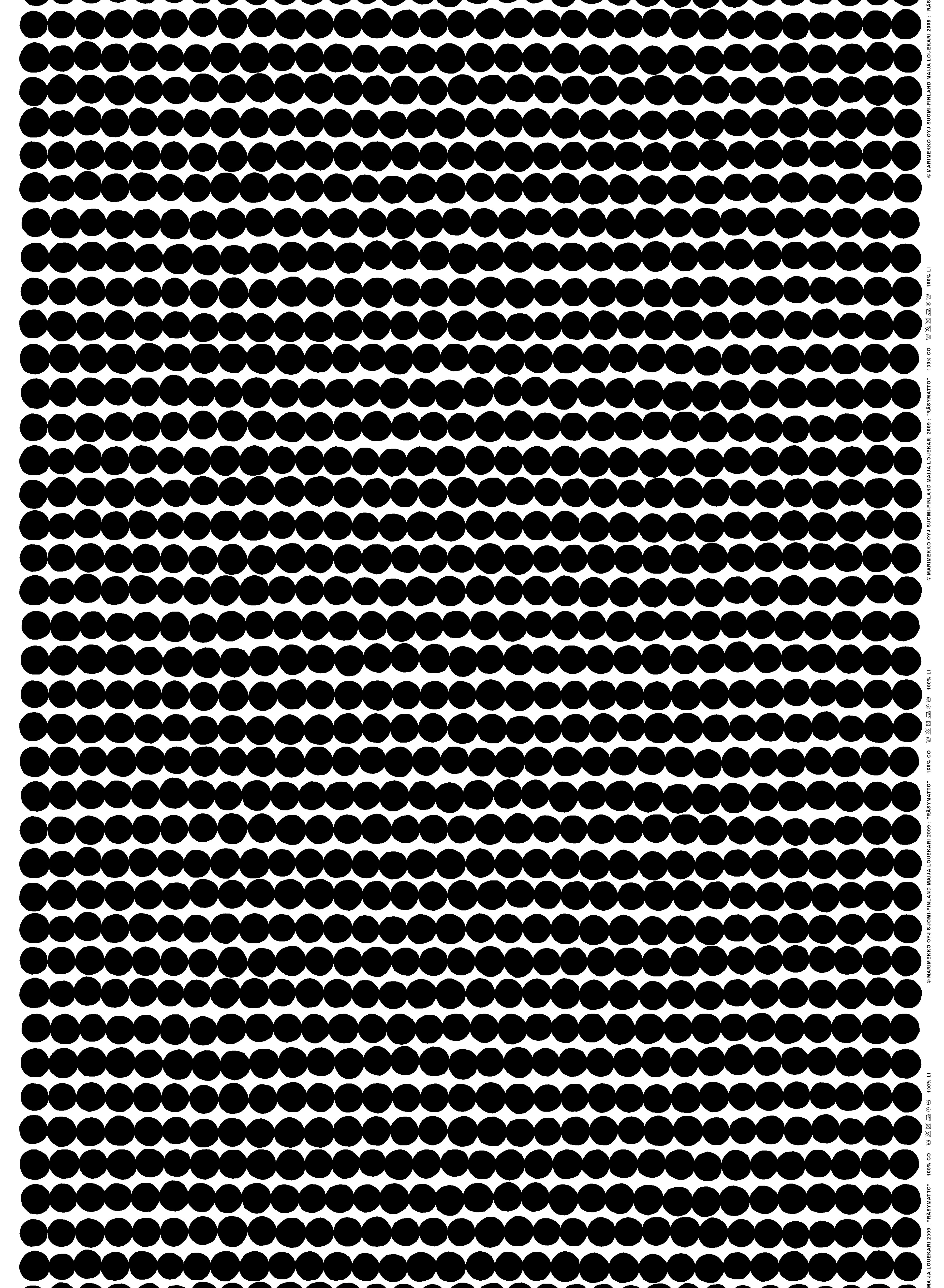 Räsymatto, Cotton fabric, white,black,