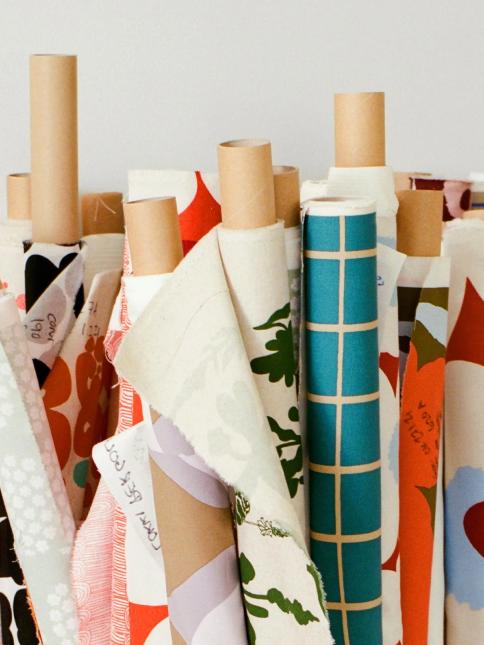 Colourful Marimekko fabrics in different patterns