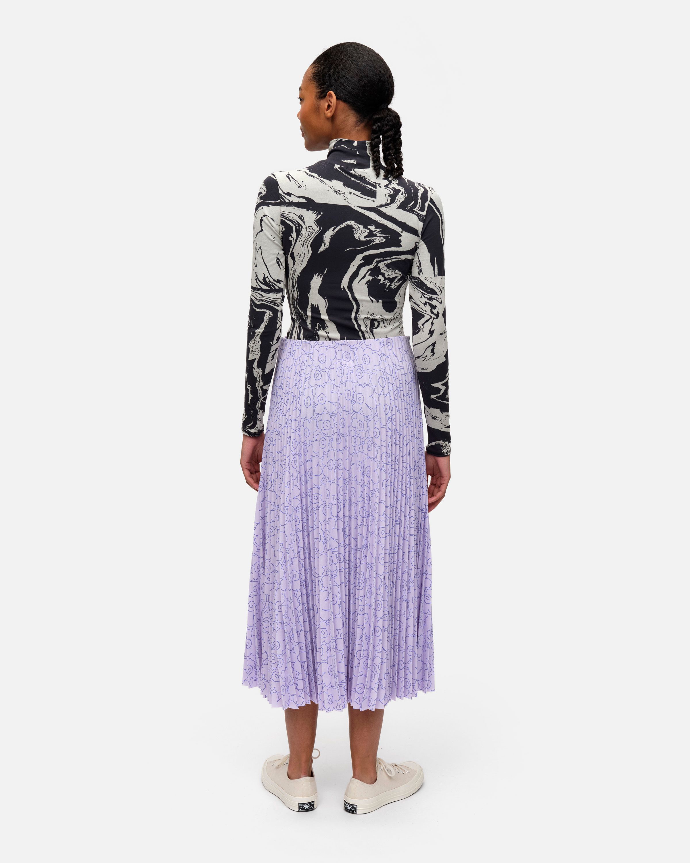 marimekko Myy Unikkoプリーツスカート Myy Piirto Unikko skirt lilac, dark lilac | Marimekko