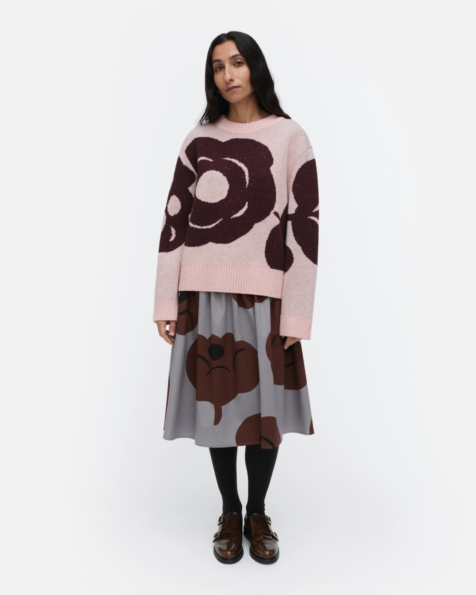 RWS Virtaus Tumma, Knitted wool pullover, light pink, wine red,