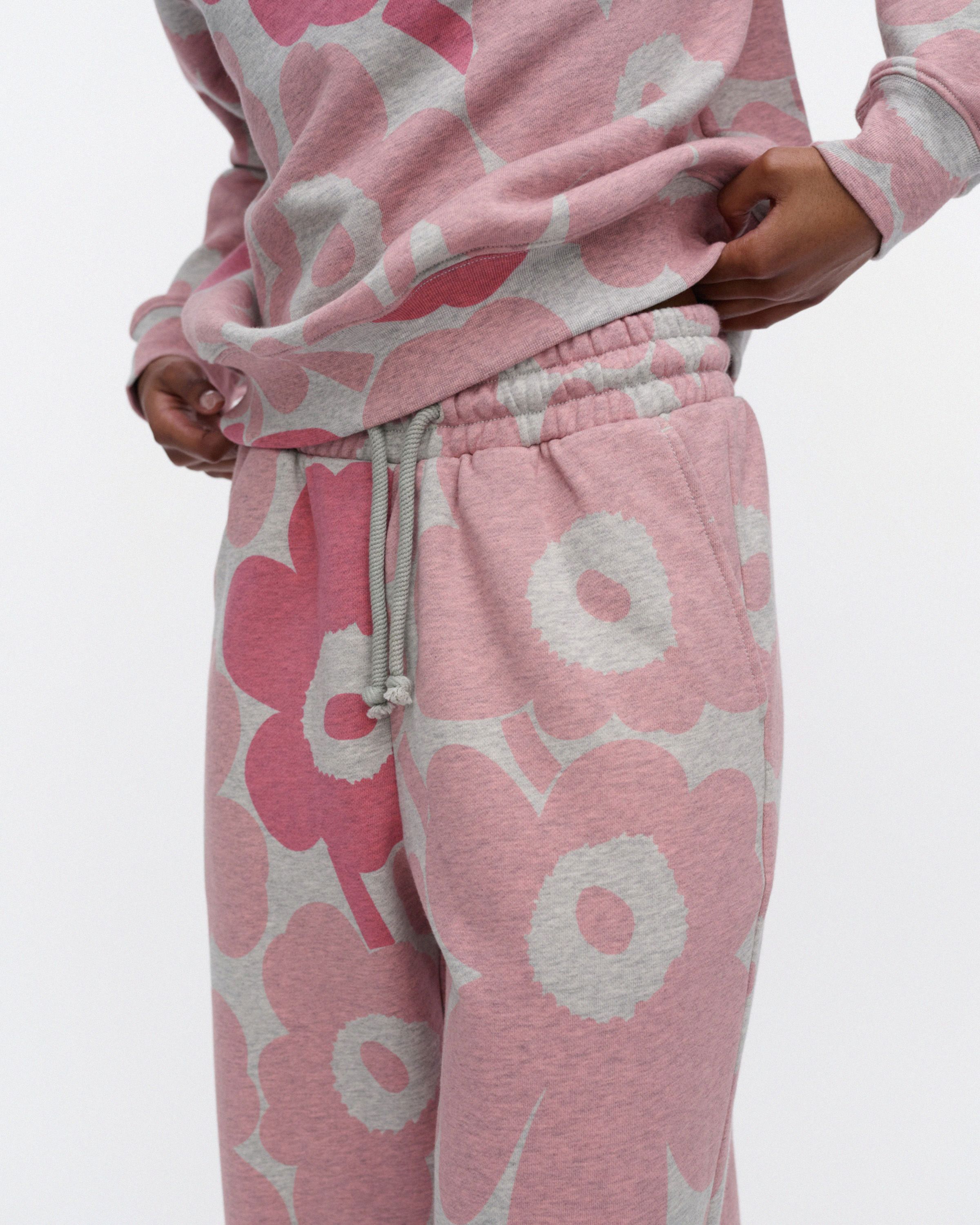 Varret Pieni Unikko Kioski sweatpants grey melange, light pink