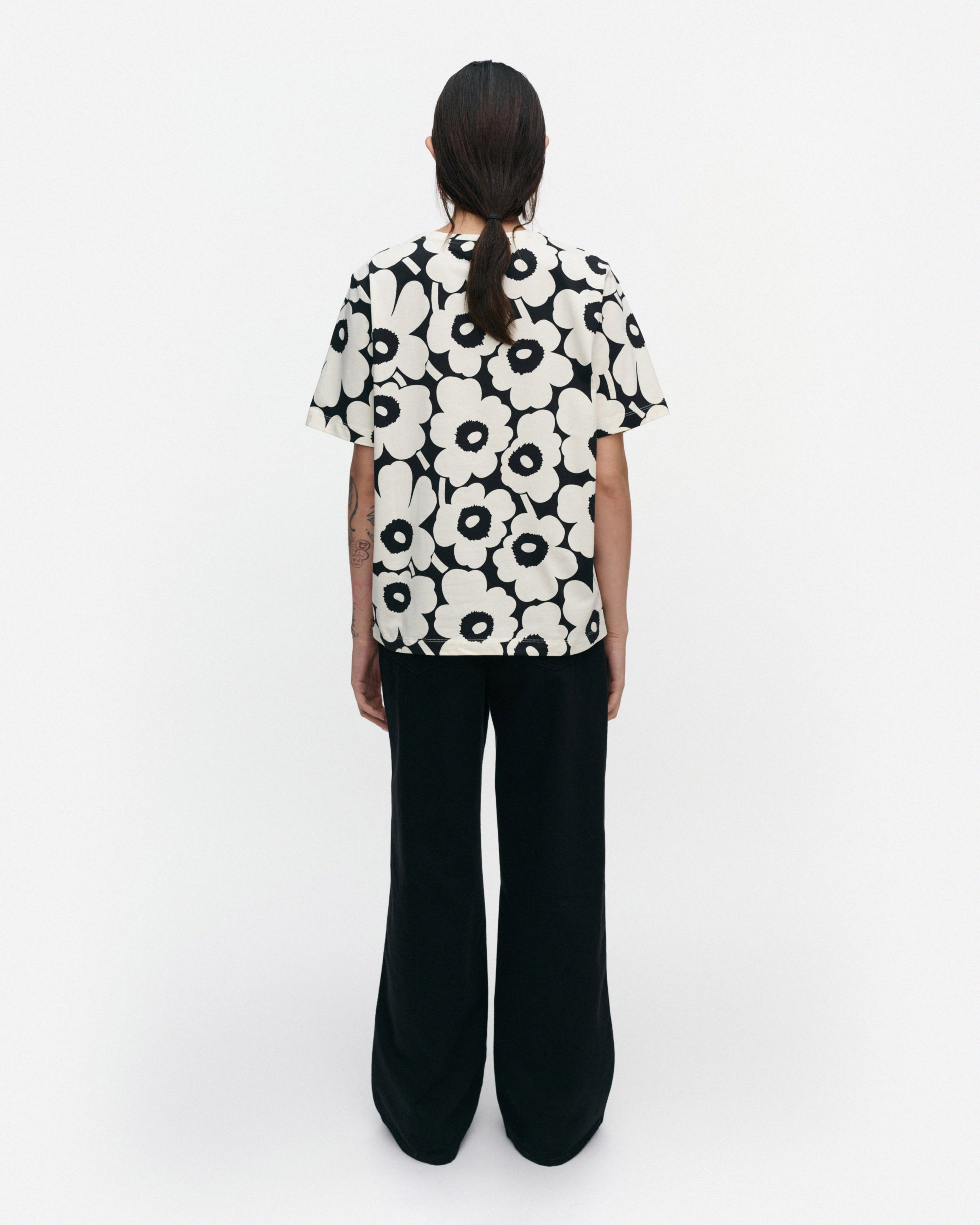 Tunnit Unikko, T-shirt, black, off white,