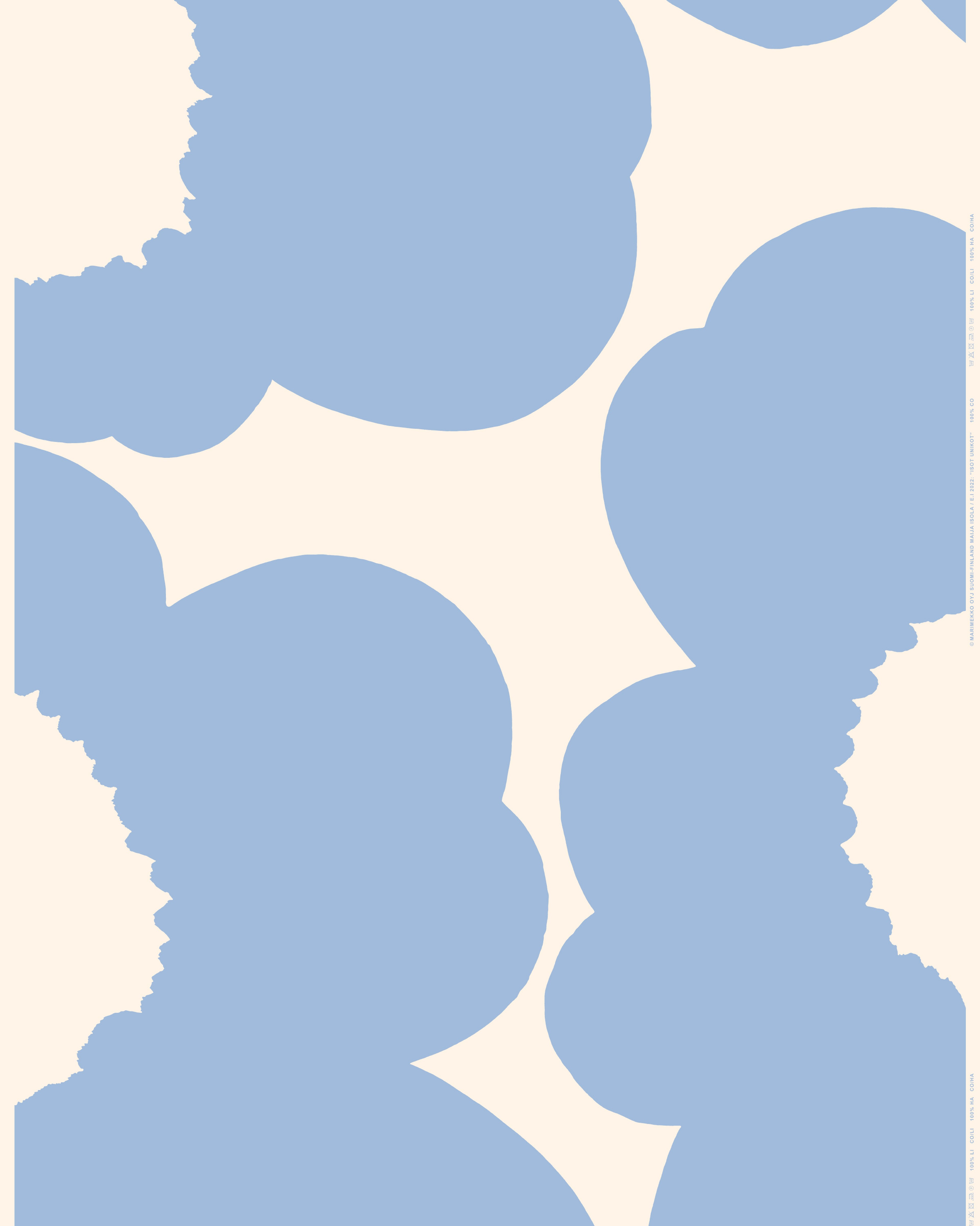 Iso Unikko, Cotton sateen fabric, l.blue,cotton,