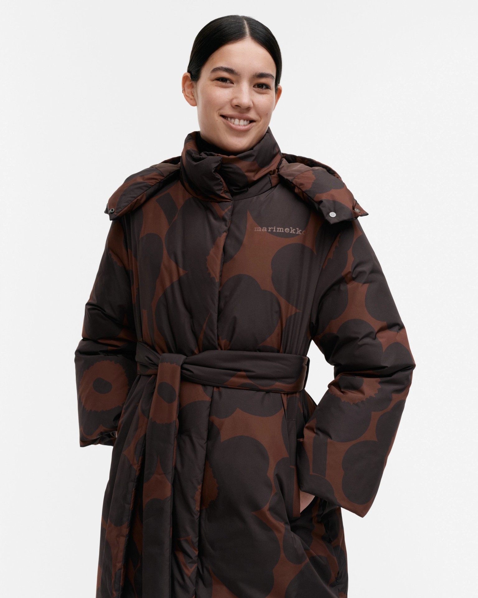Suoja Unikko, Down coat, dark brown, brown,