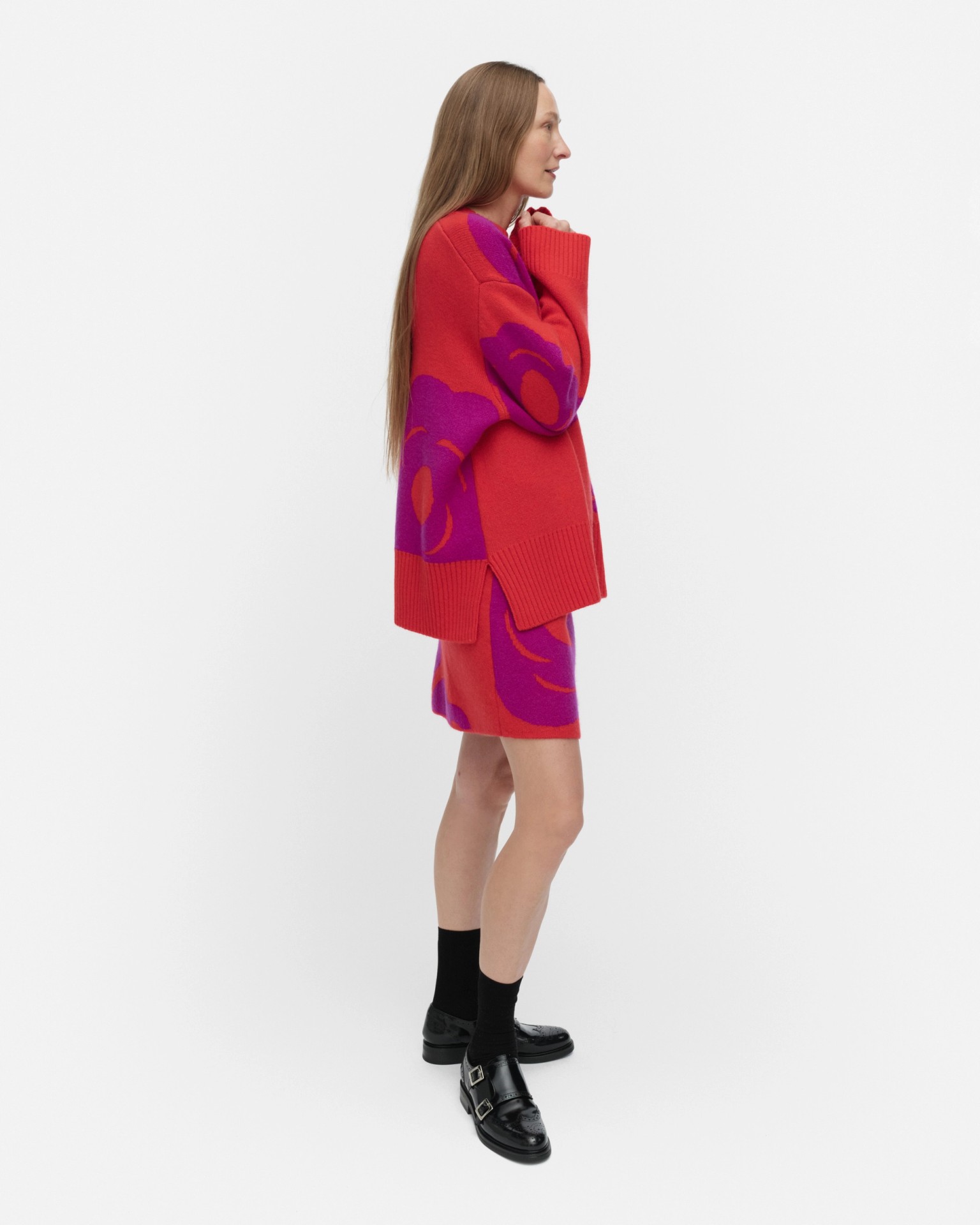 Kartakteri Tumma, Knitted pullover, red, purple,