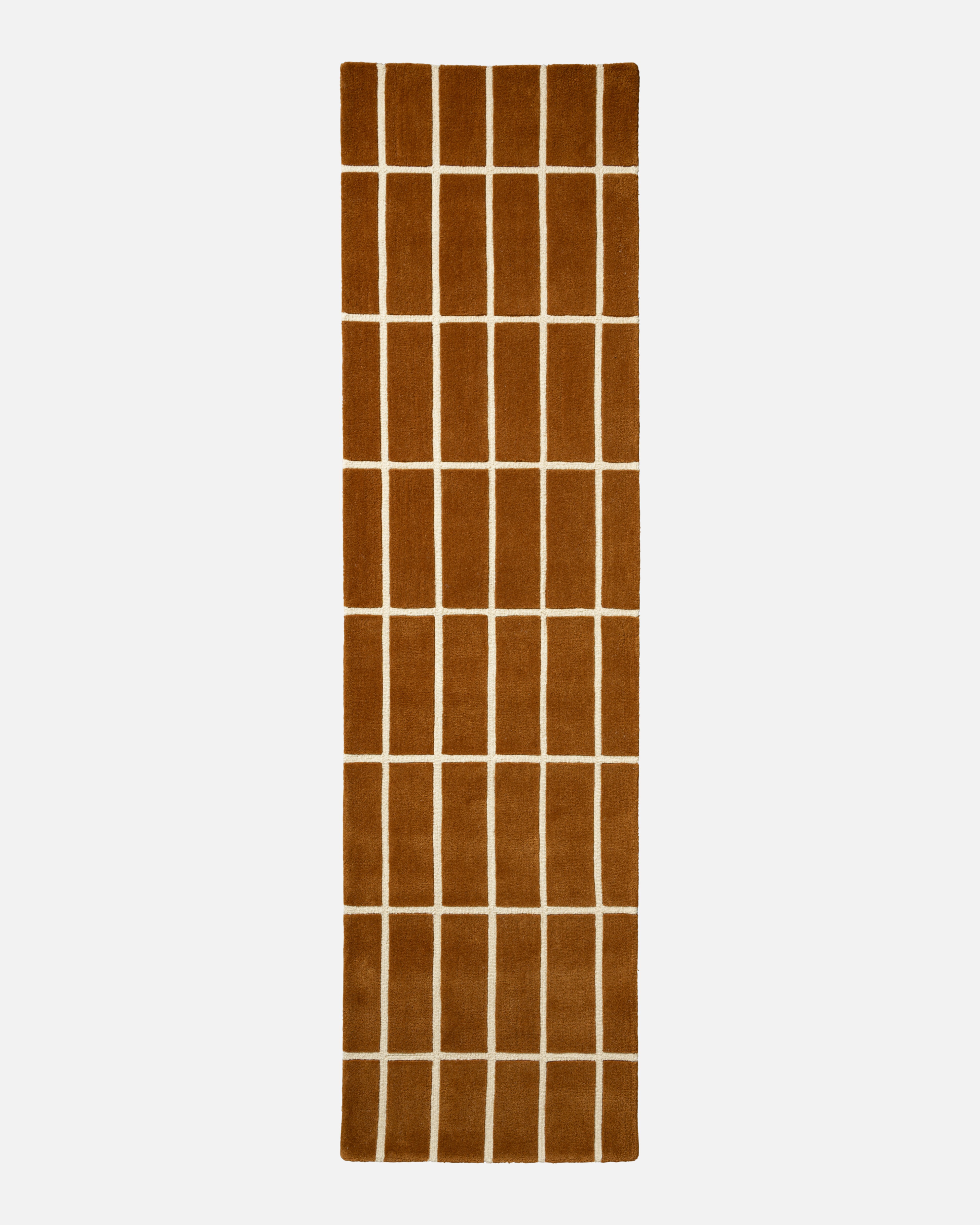 Tiiliskivi, Matto 70 x 245 cm, ruskea, valkoinen,