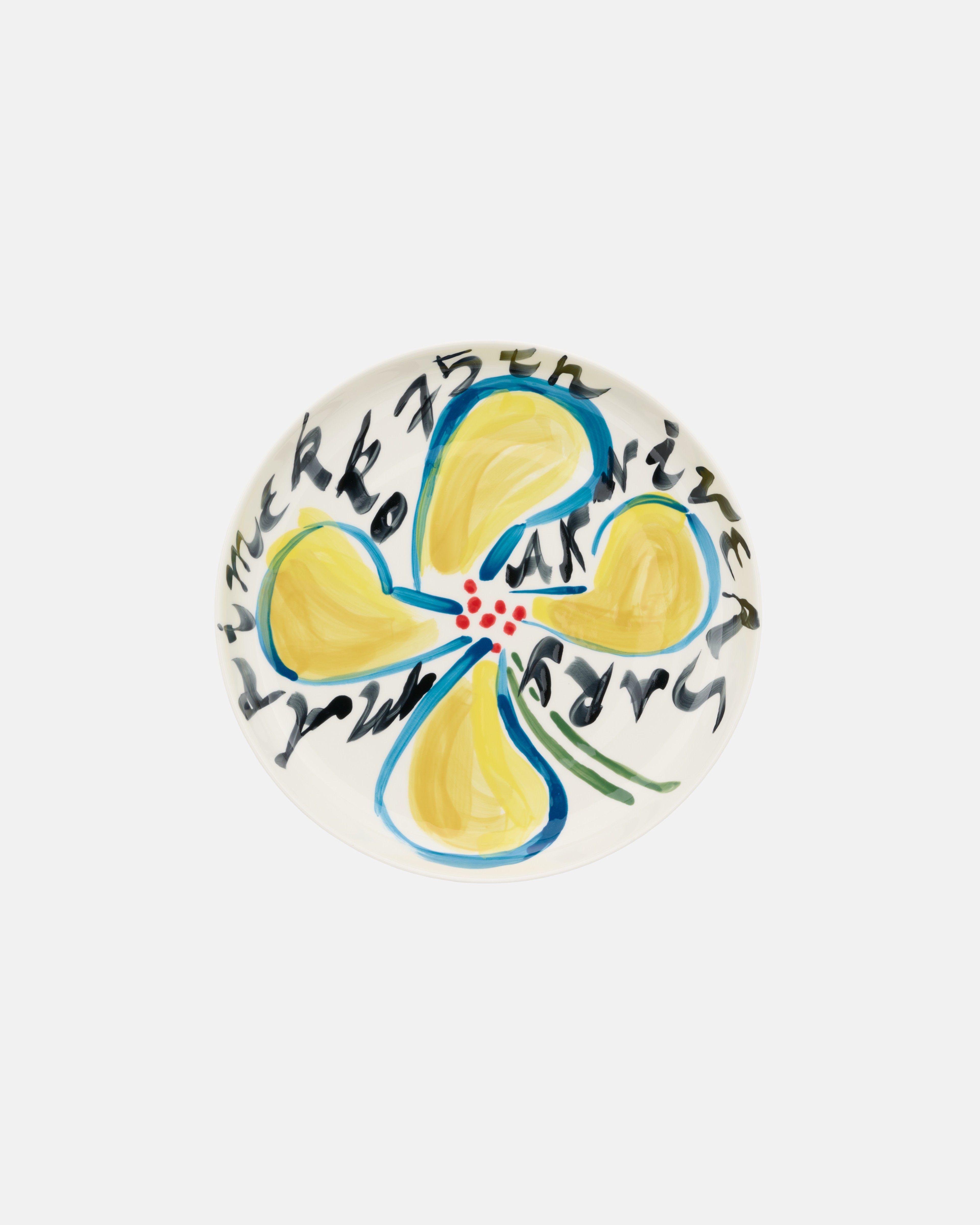Oiva / Marimekko 75th anniversary, Collectible plate 32 cm, hand painted,