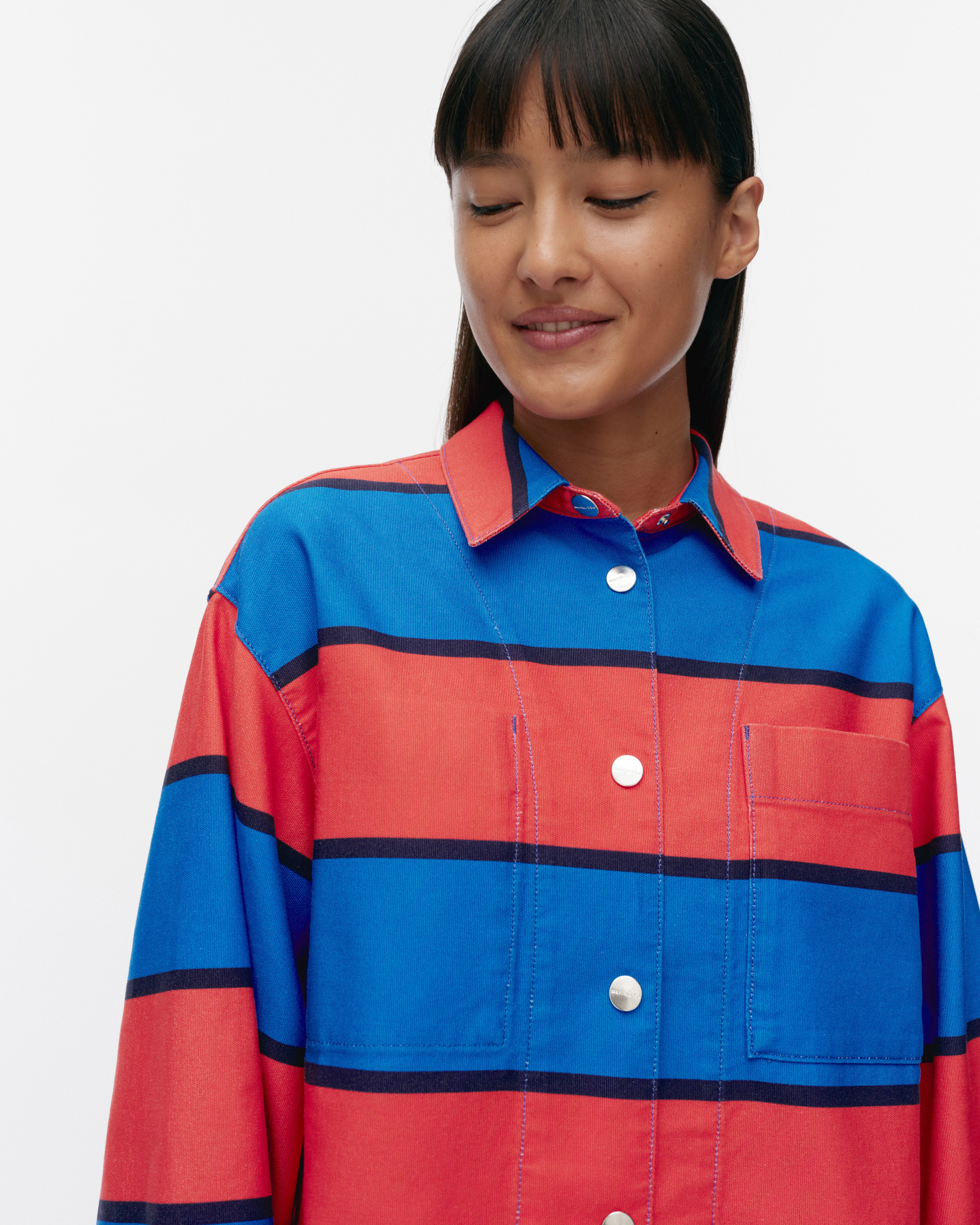 Abstraktio Galleria, Cotton shirt, blue, red, black,