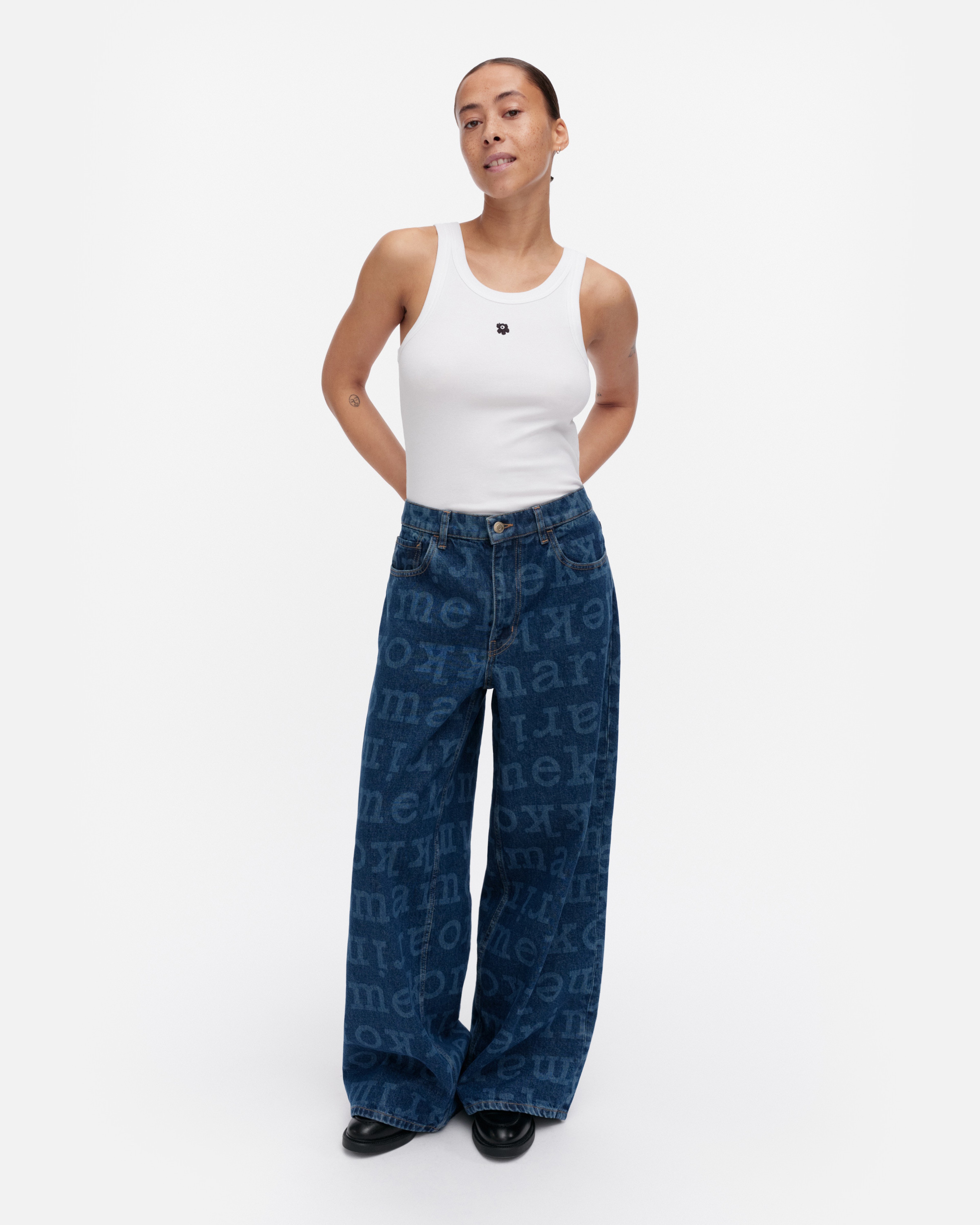 Maridenim Loose Logo S, Jean (longueur cheville), indigo moyen,
