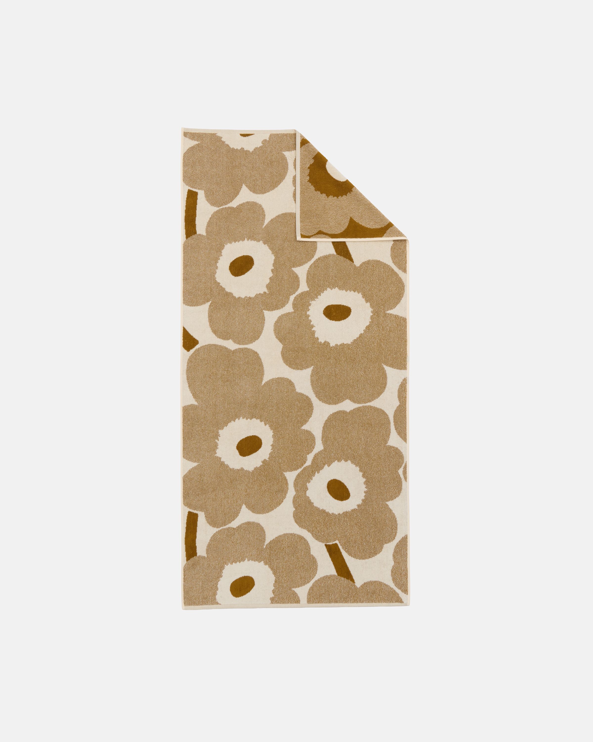 【新品Marimekko】Unikko柄　イタリア製 Unikko Bath towel 70x150 cm off white, bronze | Marimekko