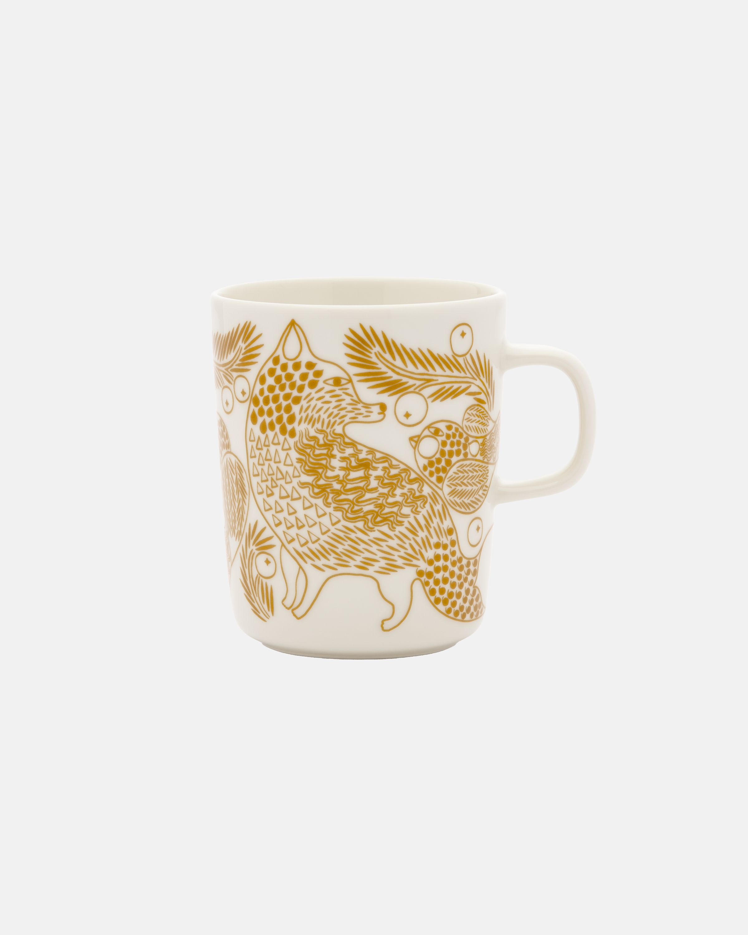 Oiva / Piirto Ketunmarja Mug white, bronze brown | Marimekko