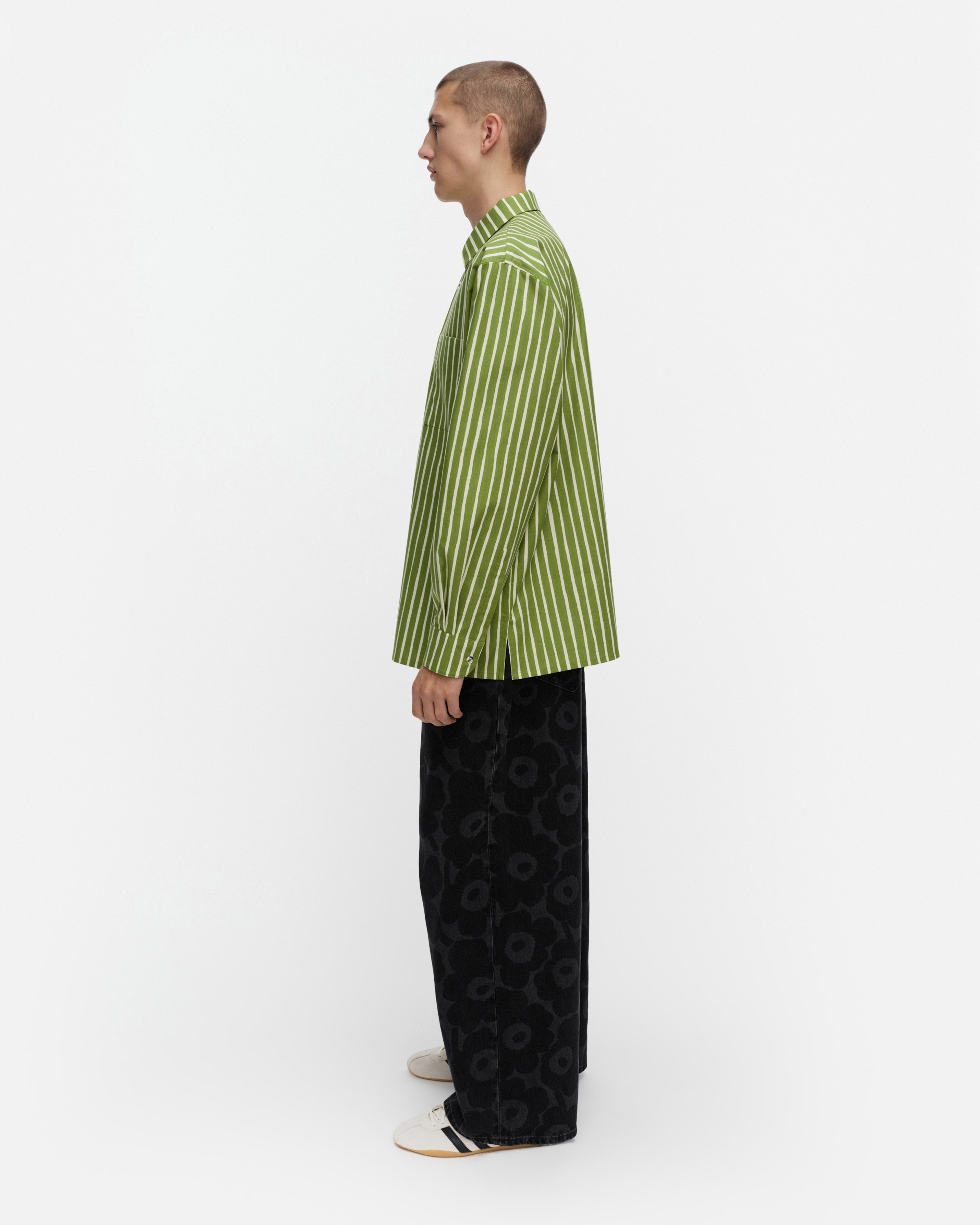 Jokapoika, Kioski cotton shirt, green, light yellow,