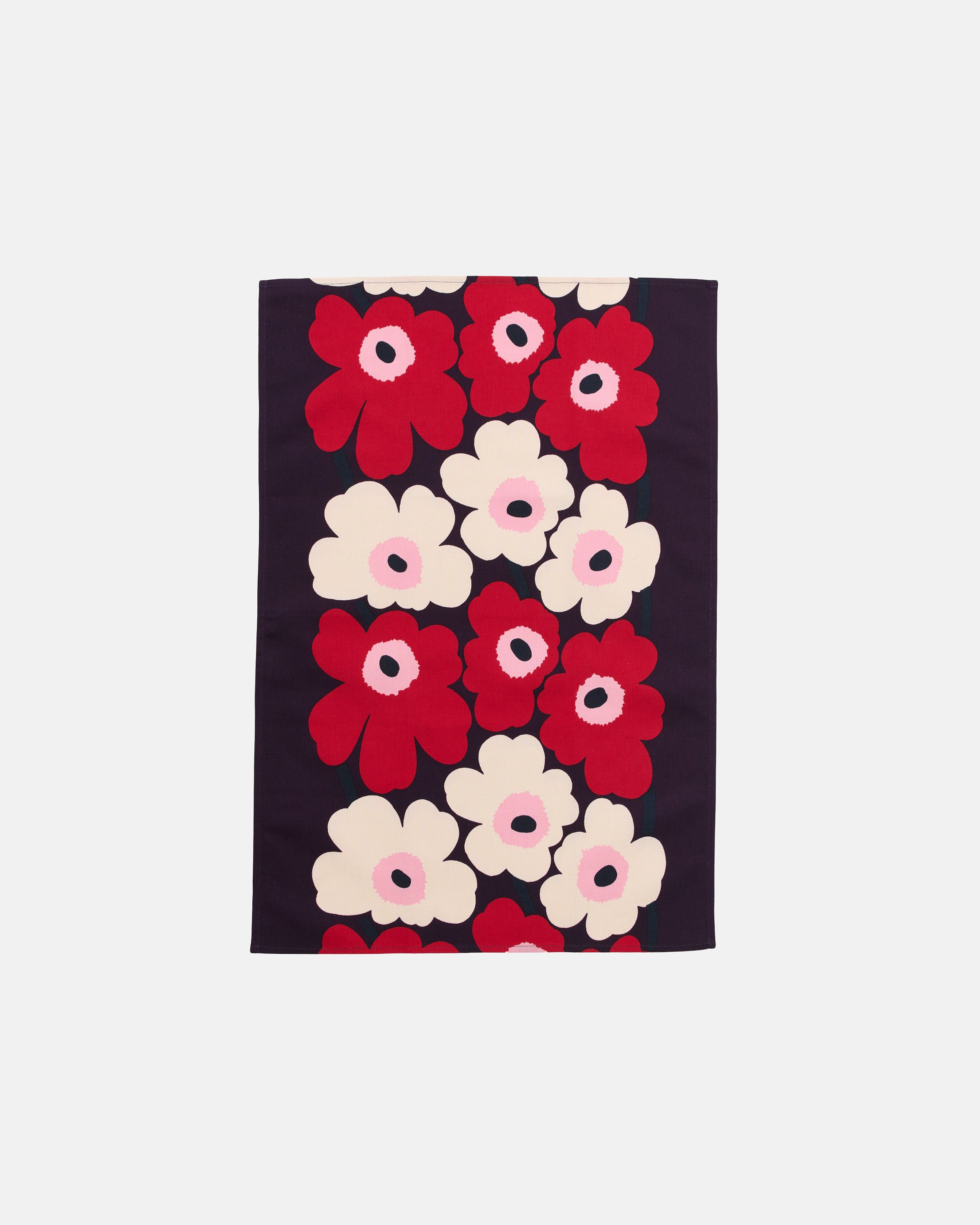 Unikko Kitchen towel 47x70 cm plum,cranberry,off white,rose
