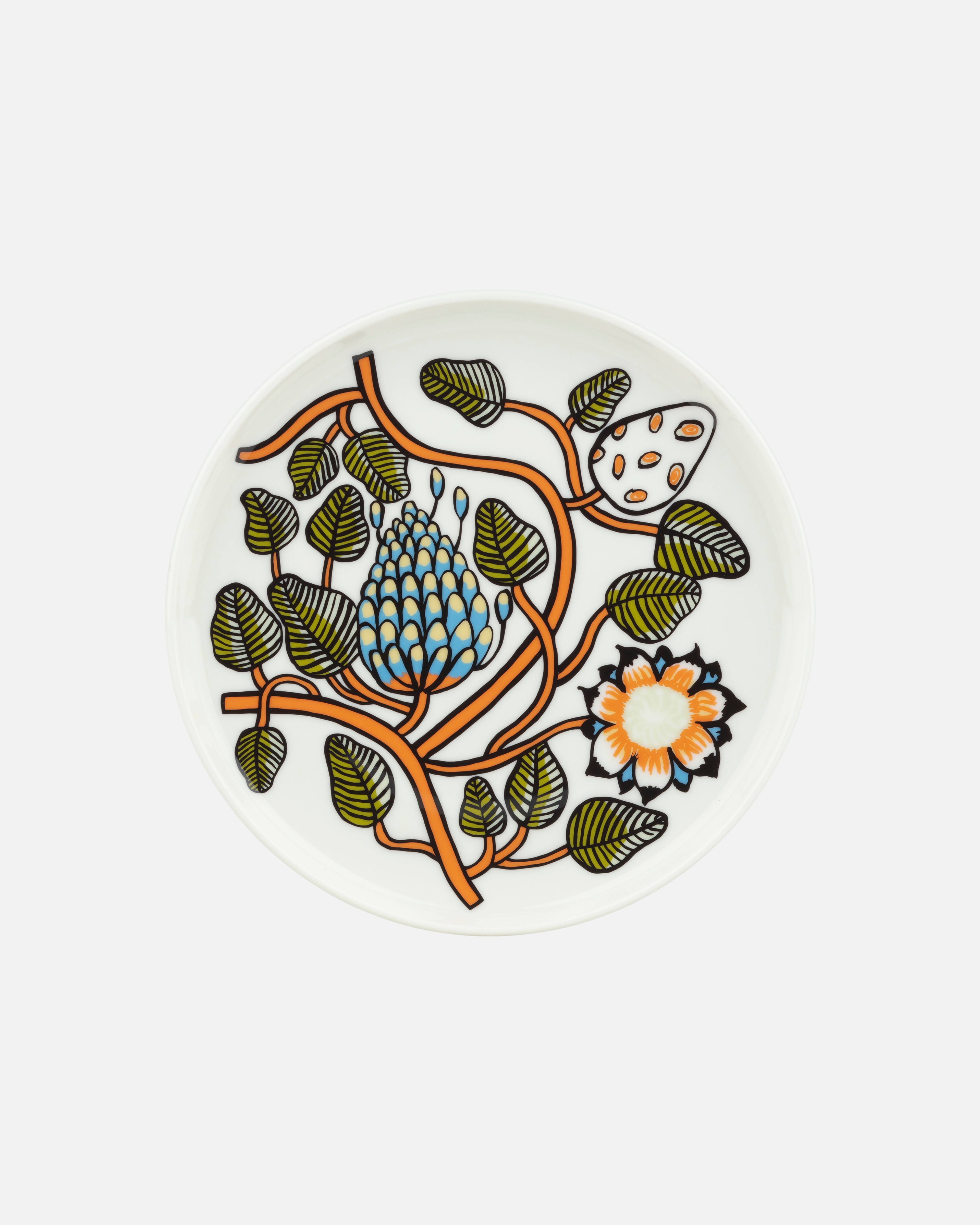 Tiara, Plate 20 cm, white, warm orange, green,