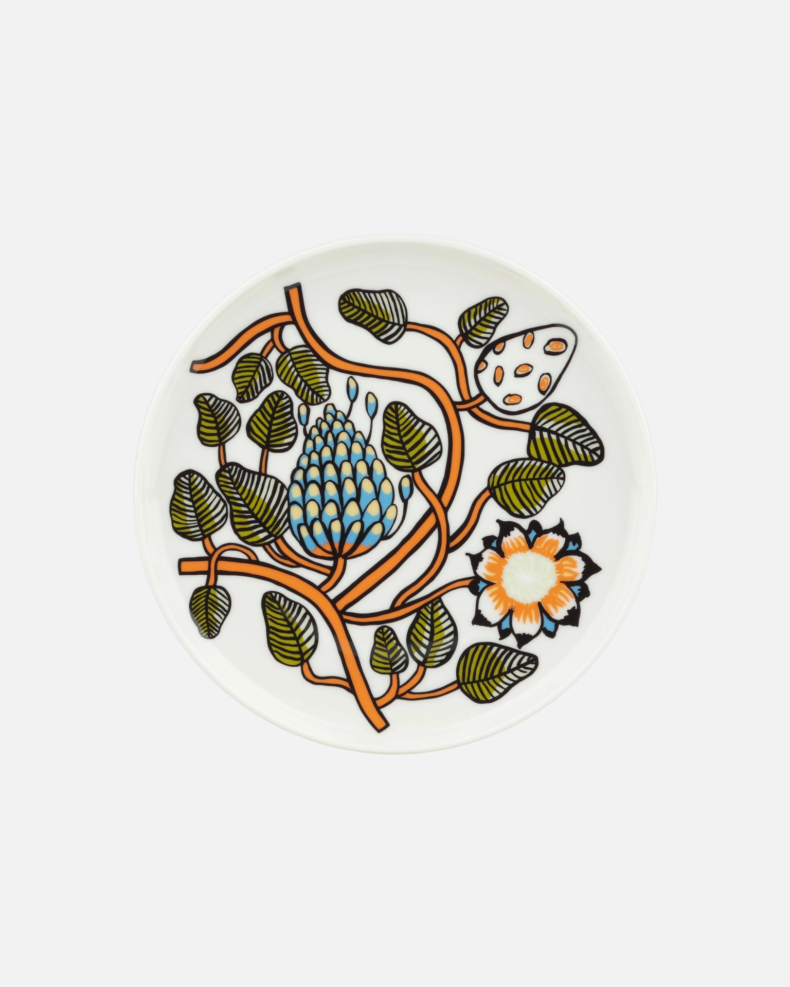 Tiara, Dinner plate, white, warm orange, green,