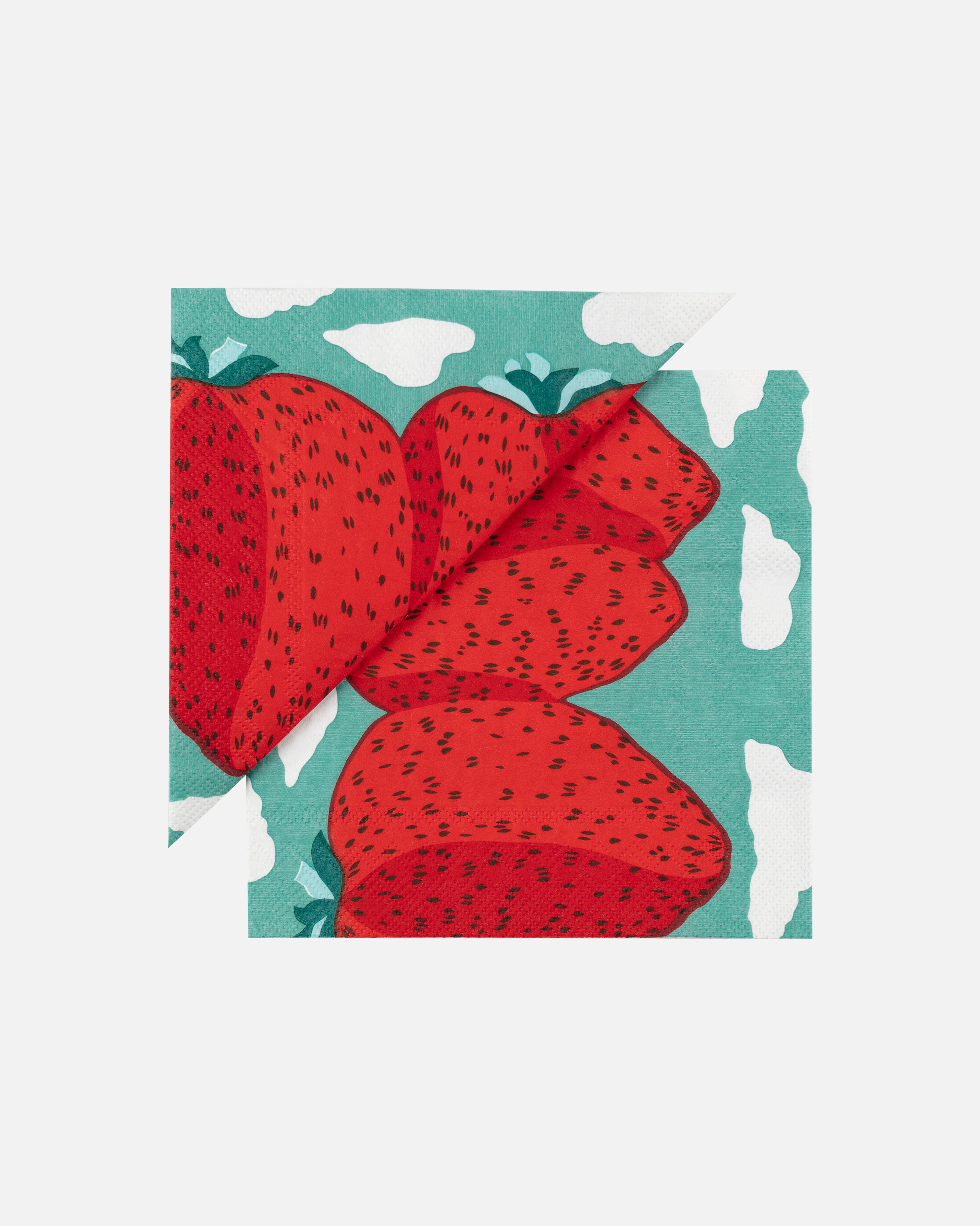 Mansikkavuoret, Lunch paper napkin, turquoise, red, white,