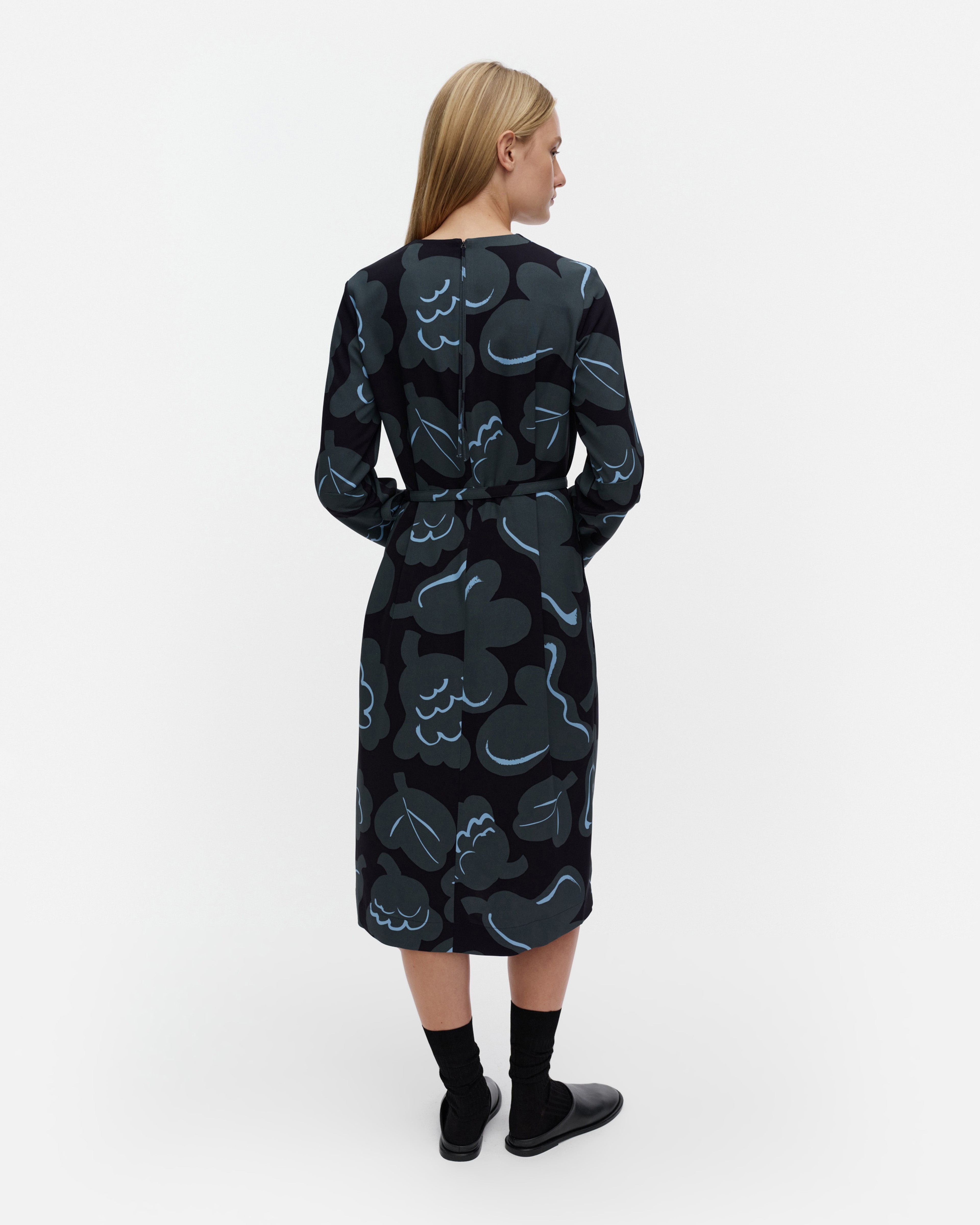 Pujotus Kukasta Kukkaan, Dress, grey, dark blue, light blue,