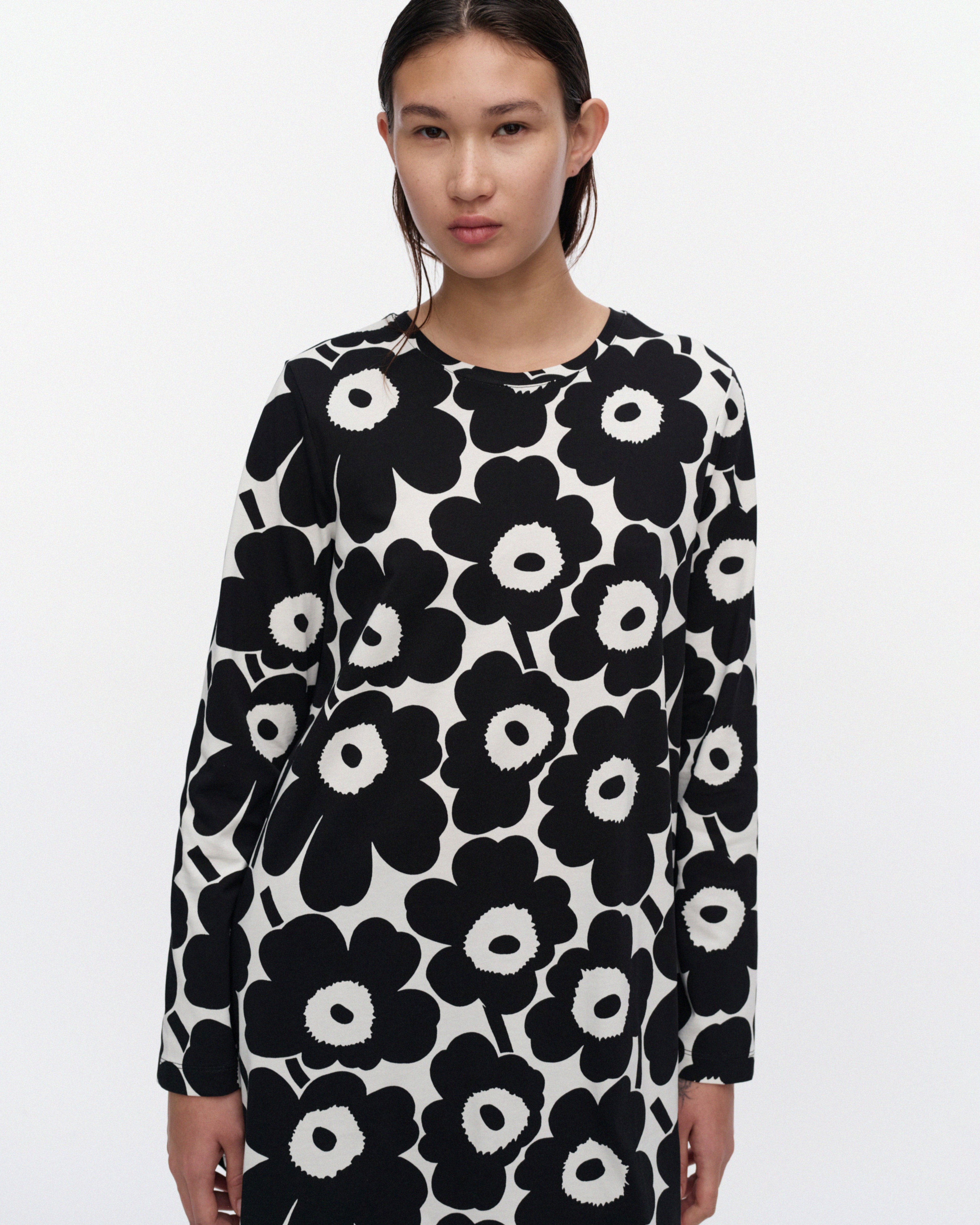 Kevät Unikko, Jersey tunic, black, off white,