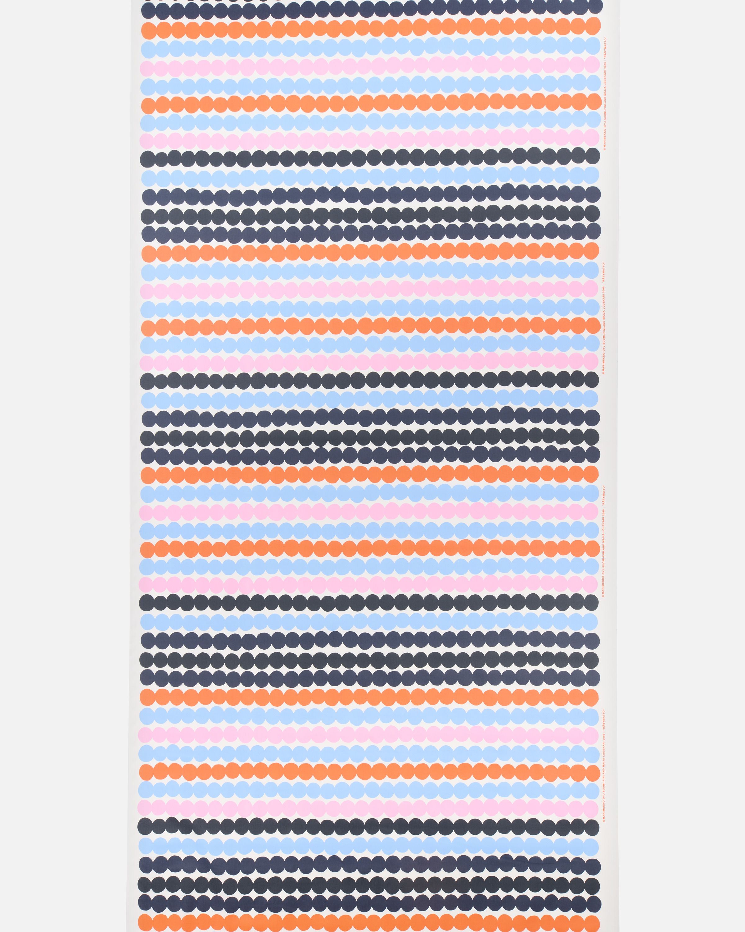 Räsymatto acrylic-coated cotton white,light blue,orange | Marimekko