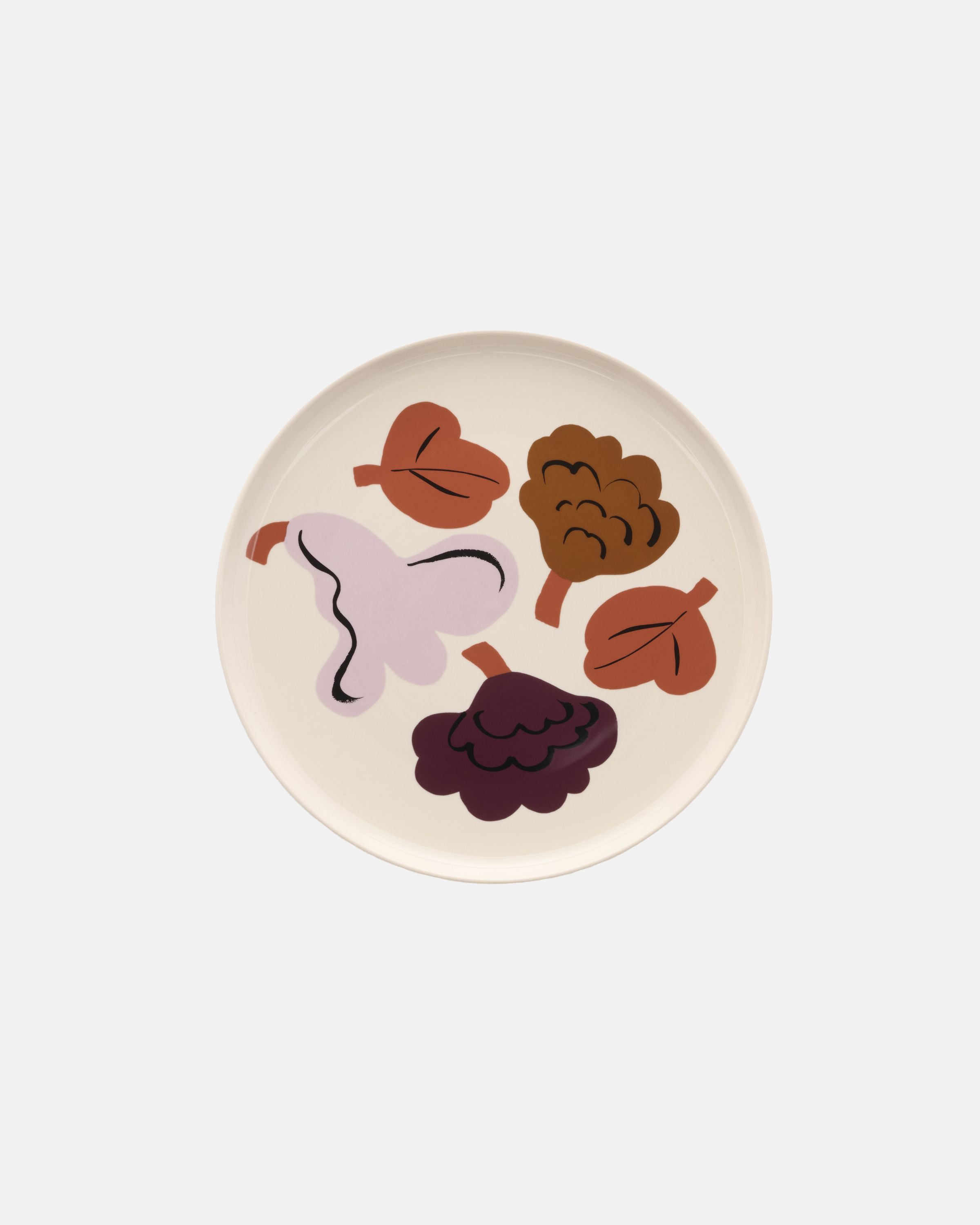 Oiva / Unikko Dinner plate white, plum, cranberry, pink | Marimekko