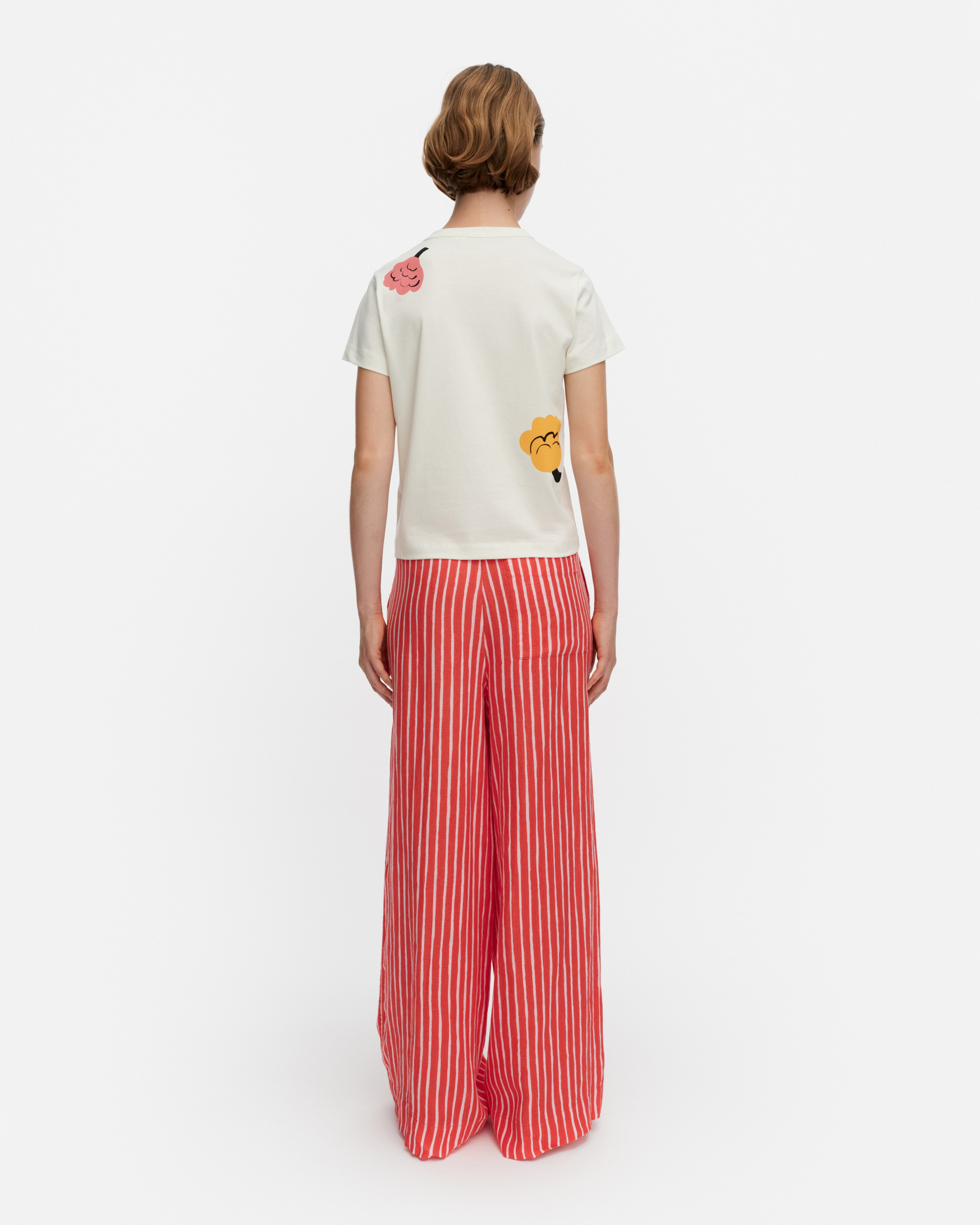 Laji Piccolo, Linen trousers, red, light pink,