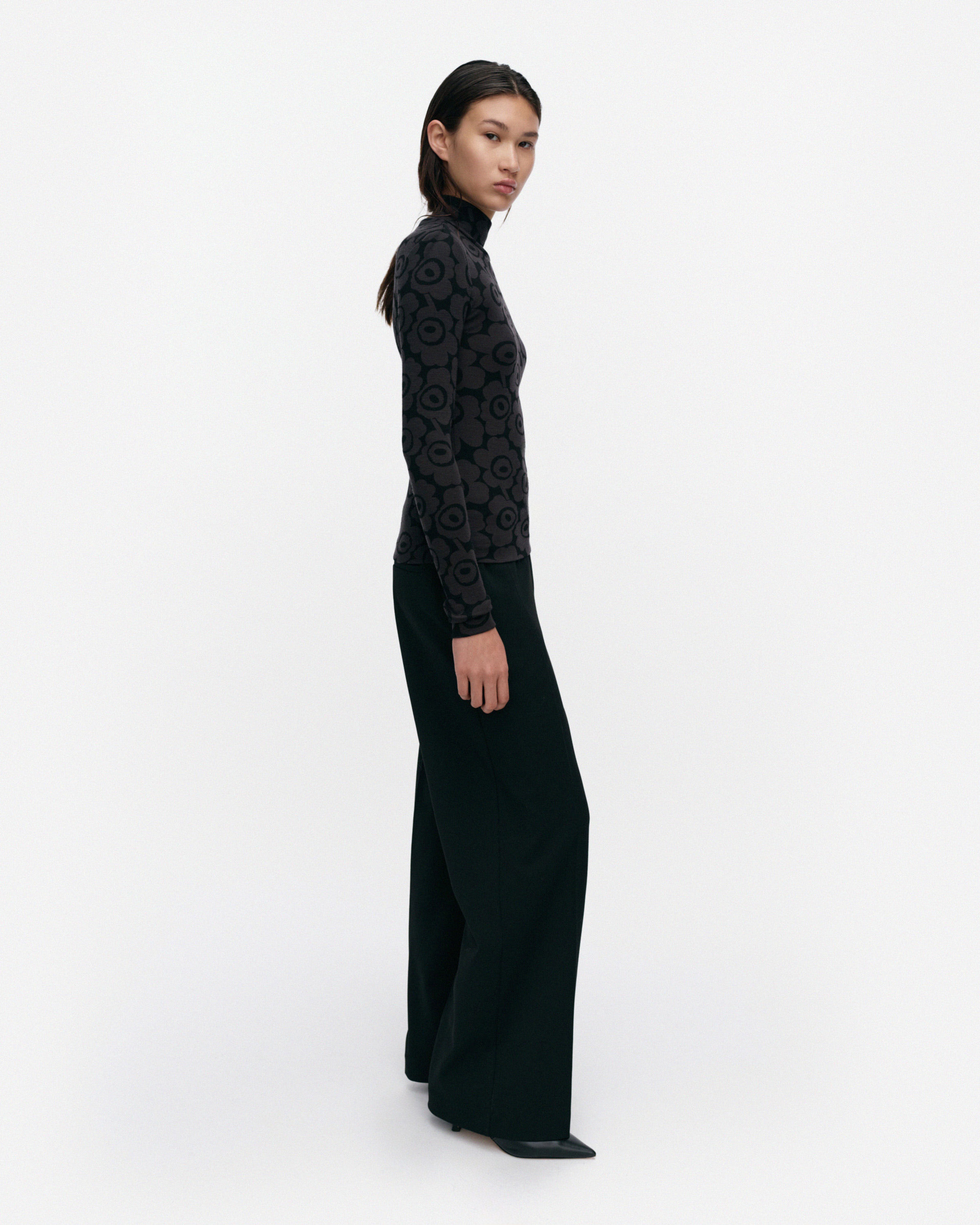Vilpotus Unikko, Turtleneck shirt, black, dark grey,