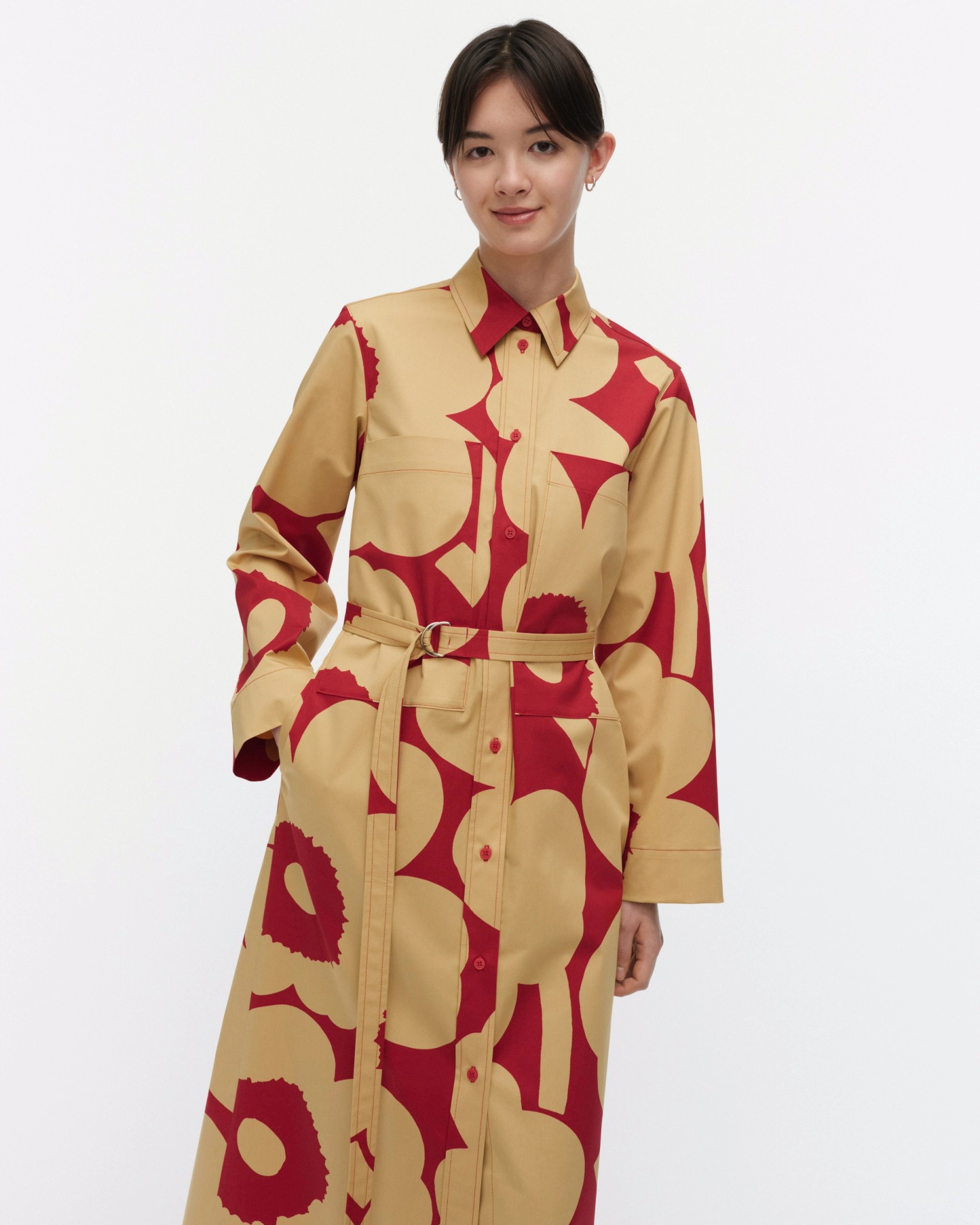 Molla Unikko, Dress, light brown, red,