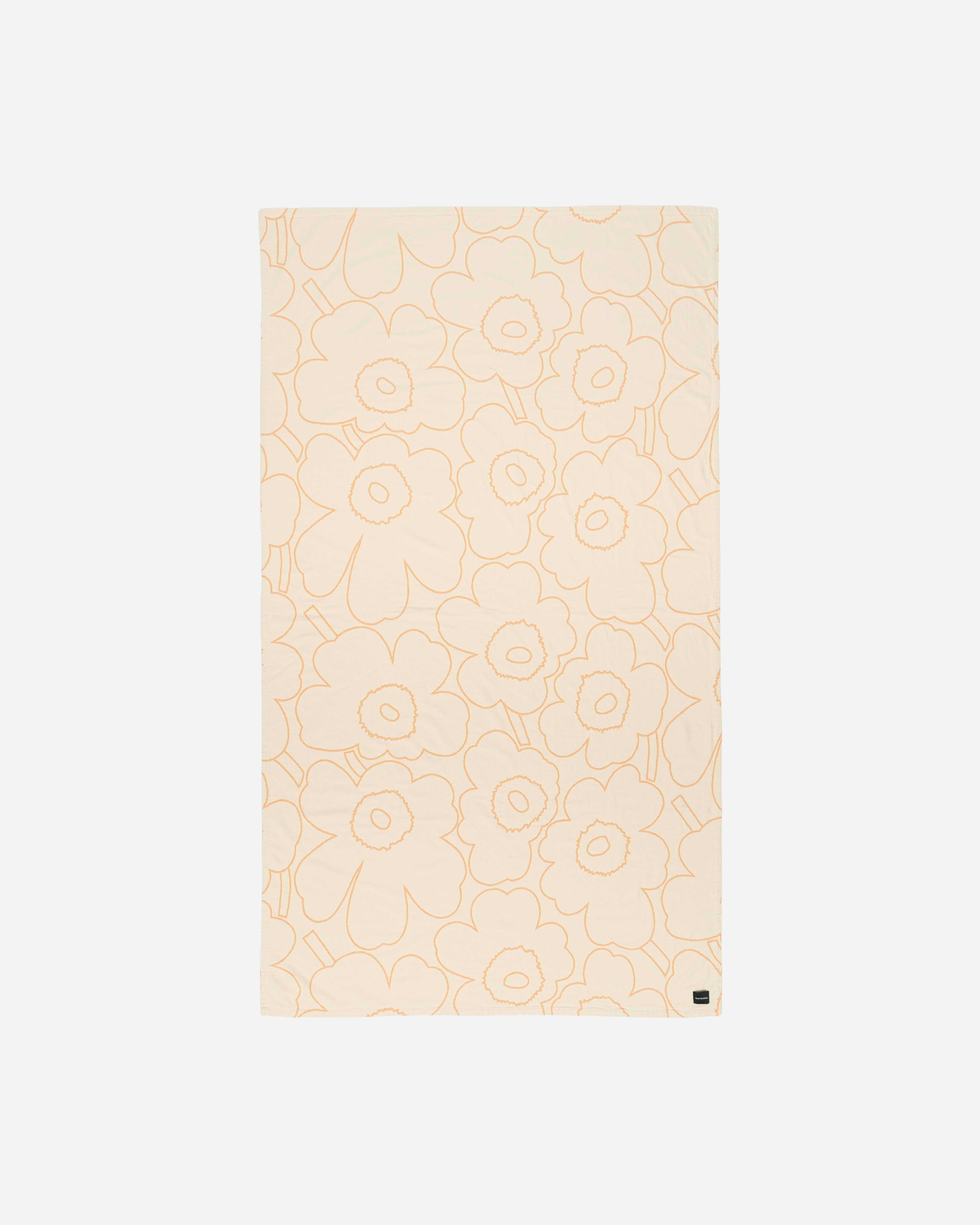 Piirto Unikko, Bedspread 63x102 in, off white, peach,
