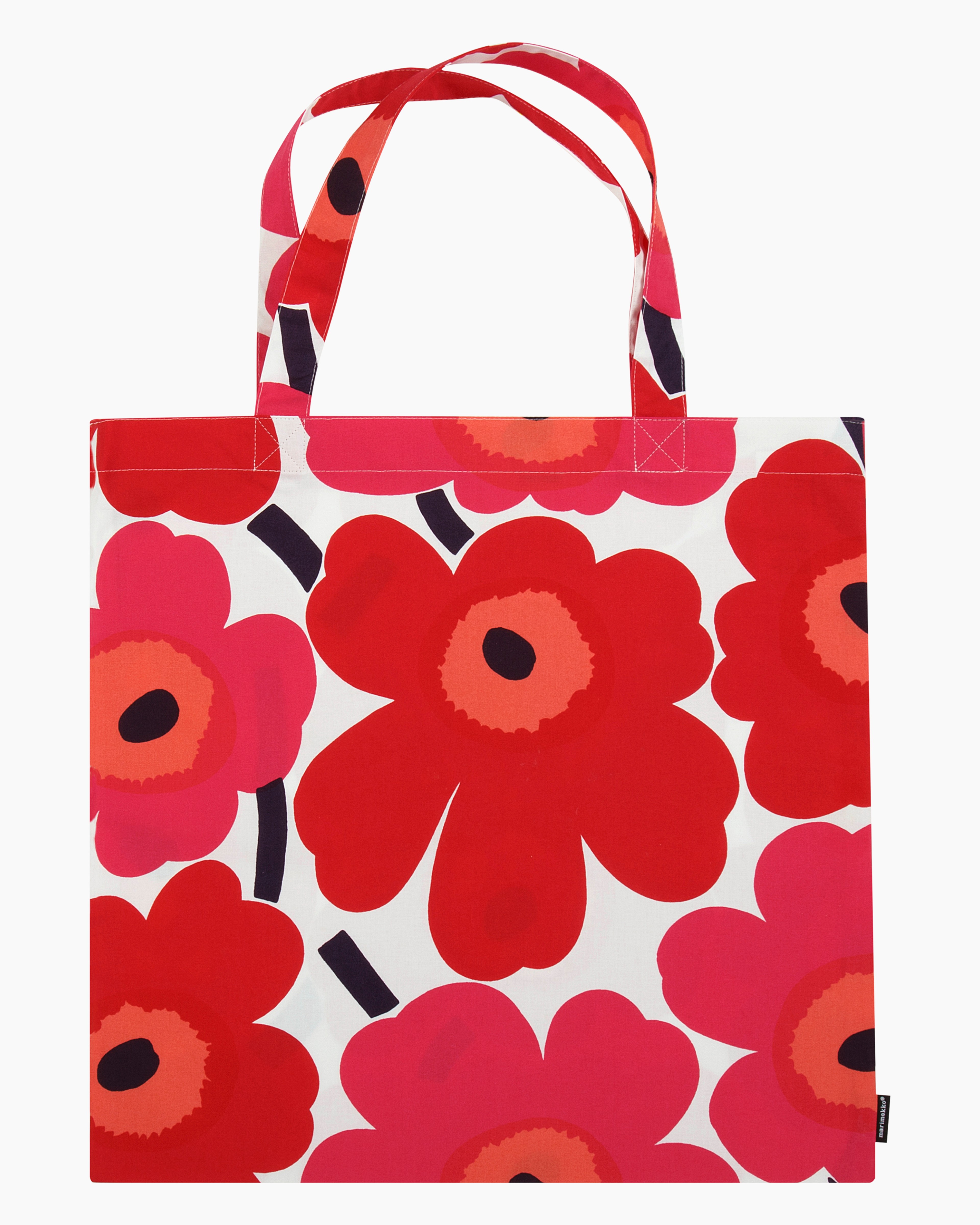 Pieni Unikko, Cotton tote bag, white, red,