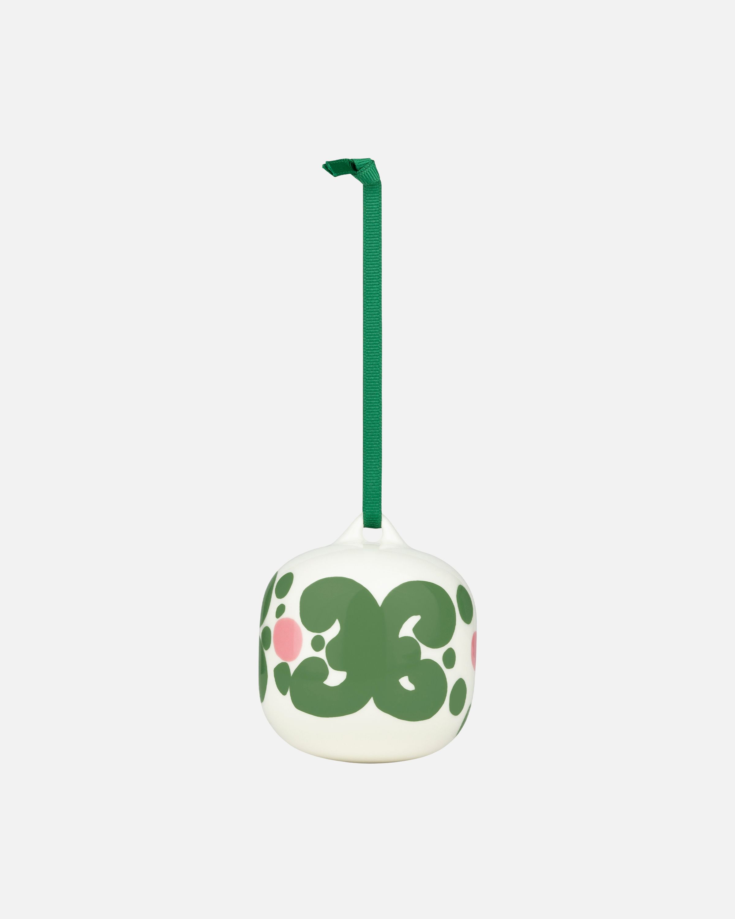 Keidas Collectible ornament white, green, pink | Marimekko