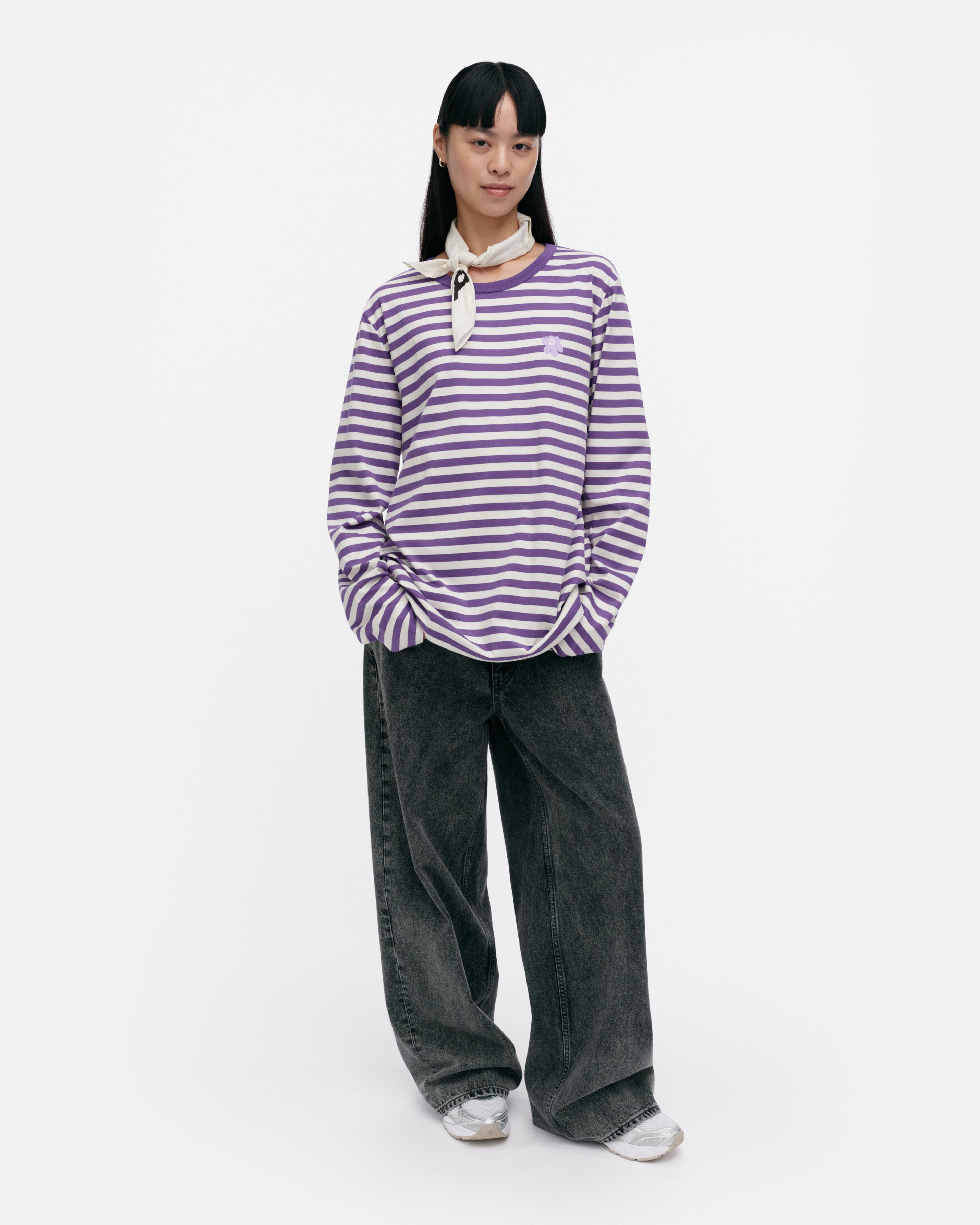 Tasaraita Unisex Unikko, Kioski jersey shirt, purple, off white,