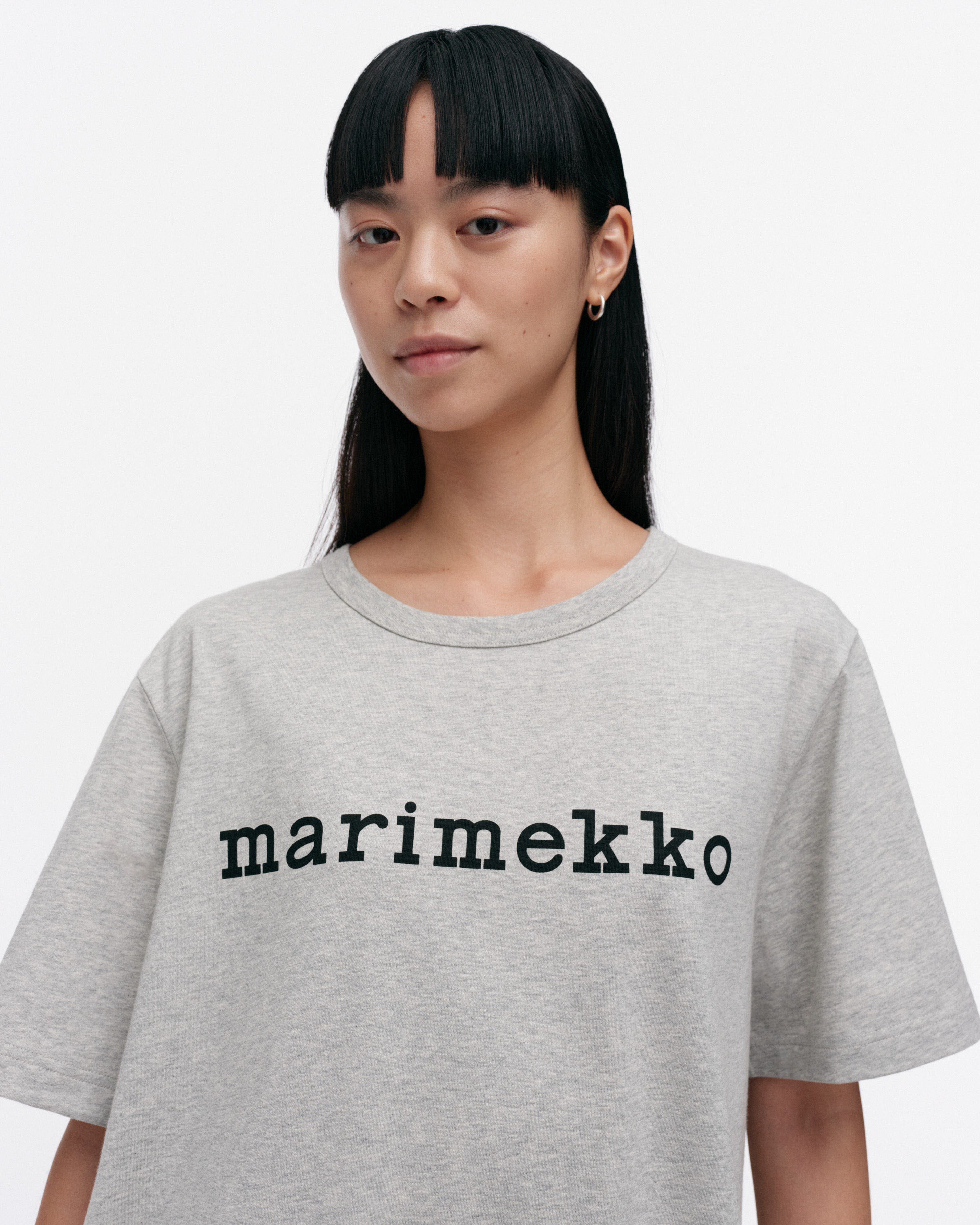 Vihne Logo Placement, Kioski t-shirt, grey melange, black,