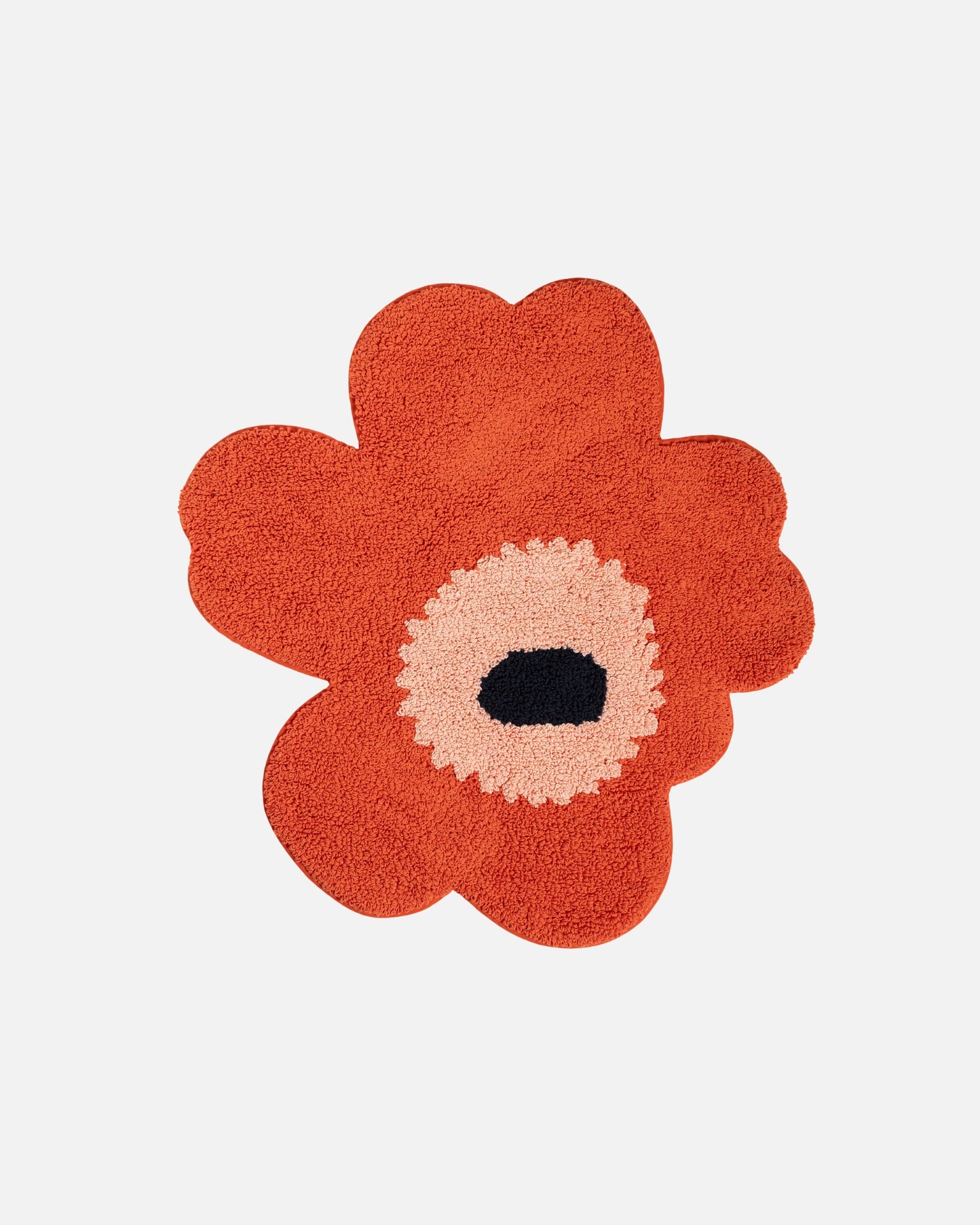 Unikko, Bath mat, orange red, powder, charcoal,