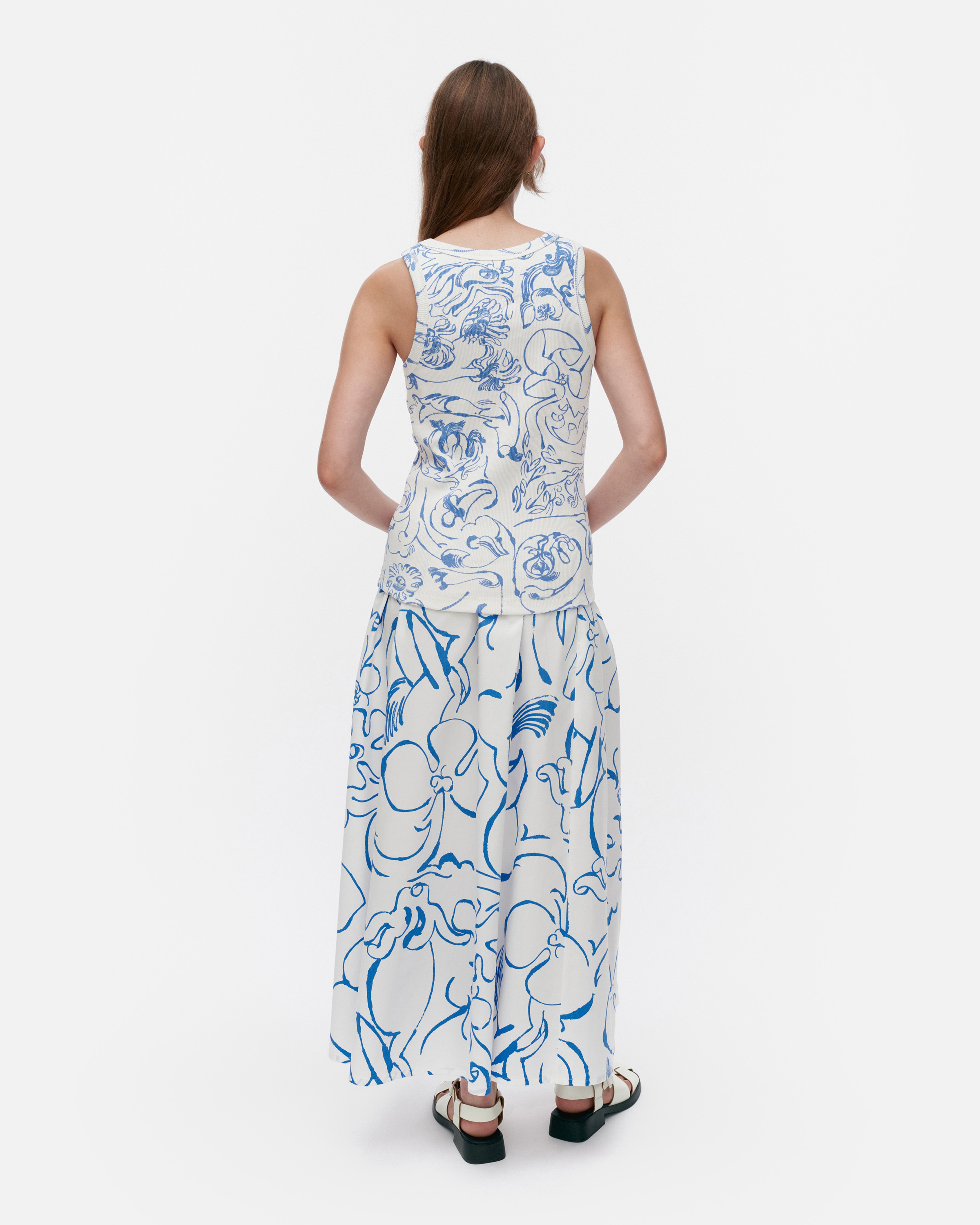 Piirros Cactis, Jersey top, white, blue,