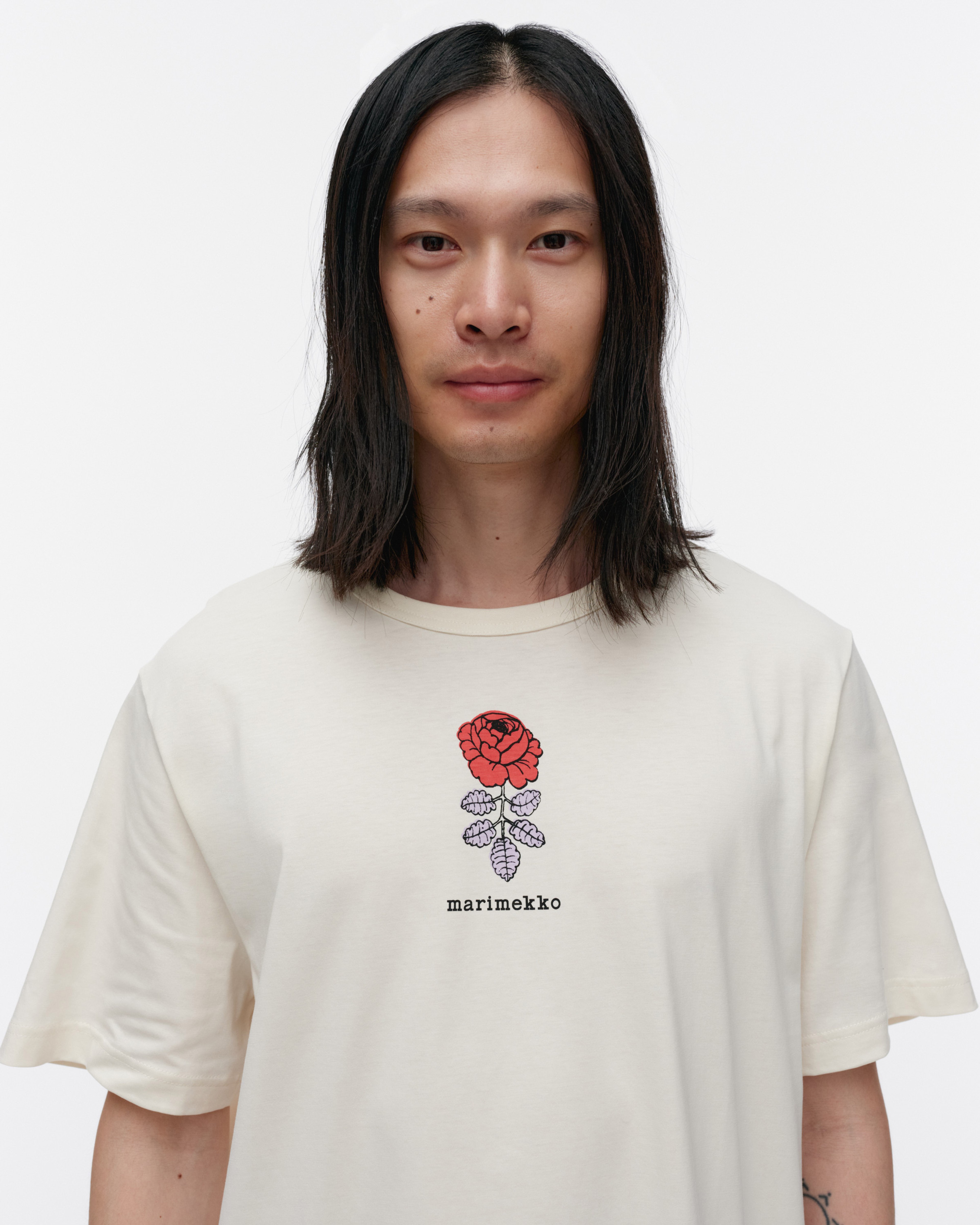 Vihne Vihkiruusu Placement, Kioski t-shirt, off white, red, lilac,