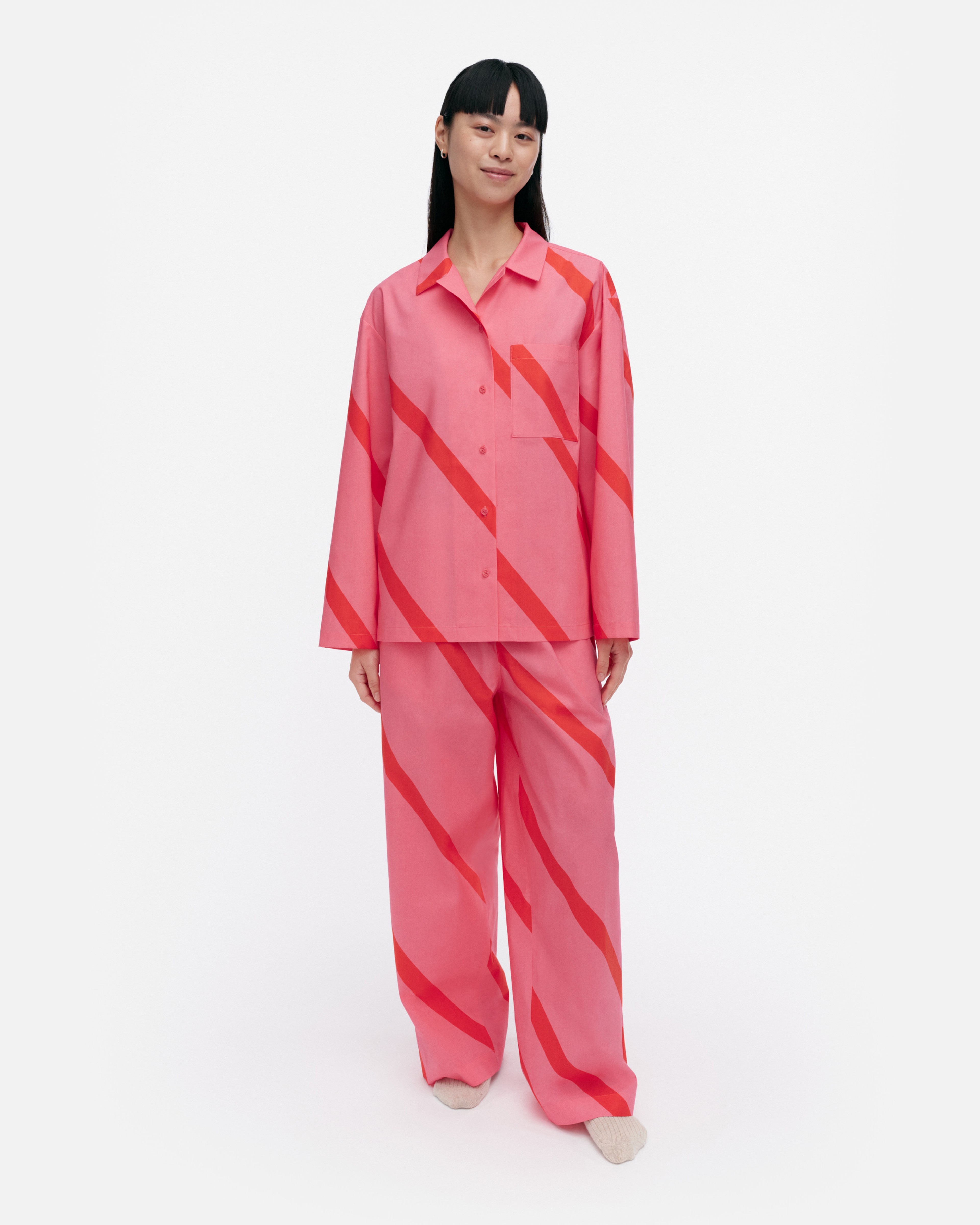 Heili Basso / Laila Gohar for Marimekko, Pyjama shirt, rose, red,