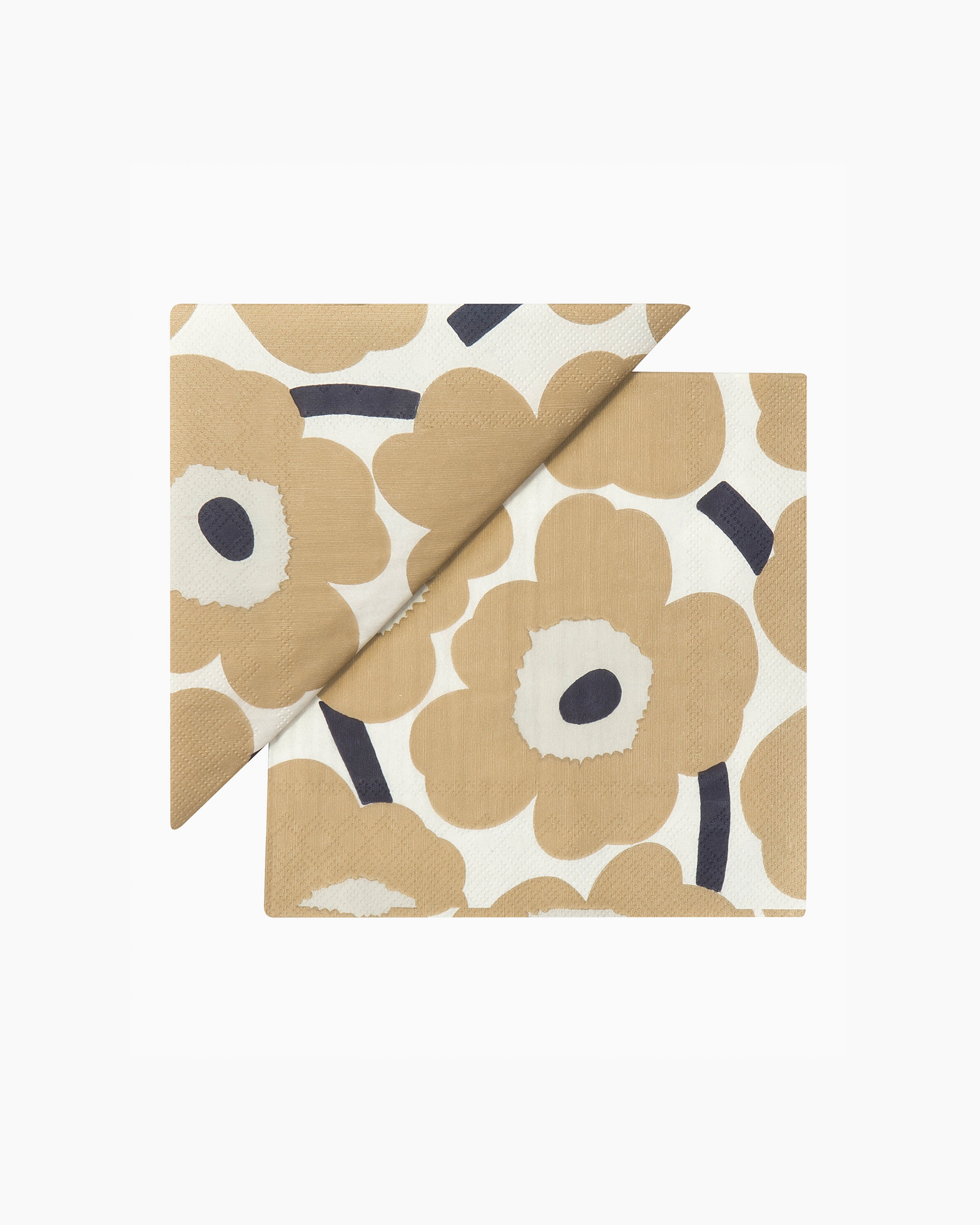 Unikko, Cocktail paper napkin, off-white, beige, dark blue,