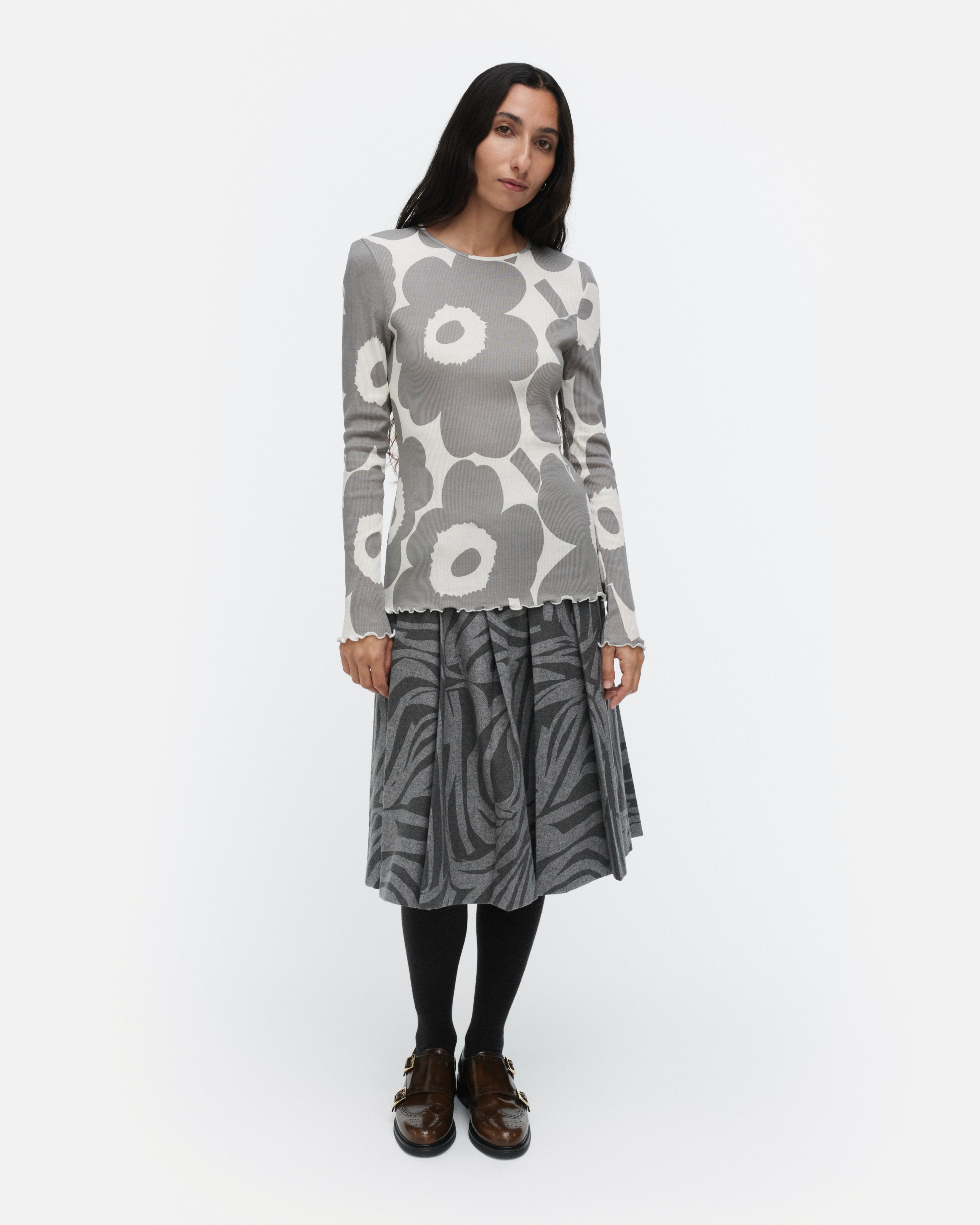 Floraali Unikko, Jersey shirt, grey, off white,