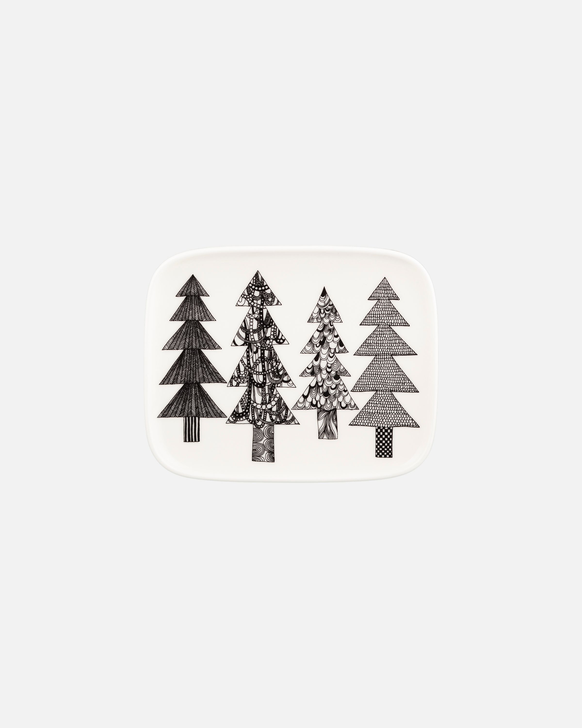 Oiva / Kuusikossa Plate 15x12 cm beige, white | Marimekko