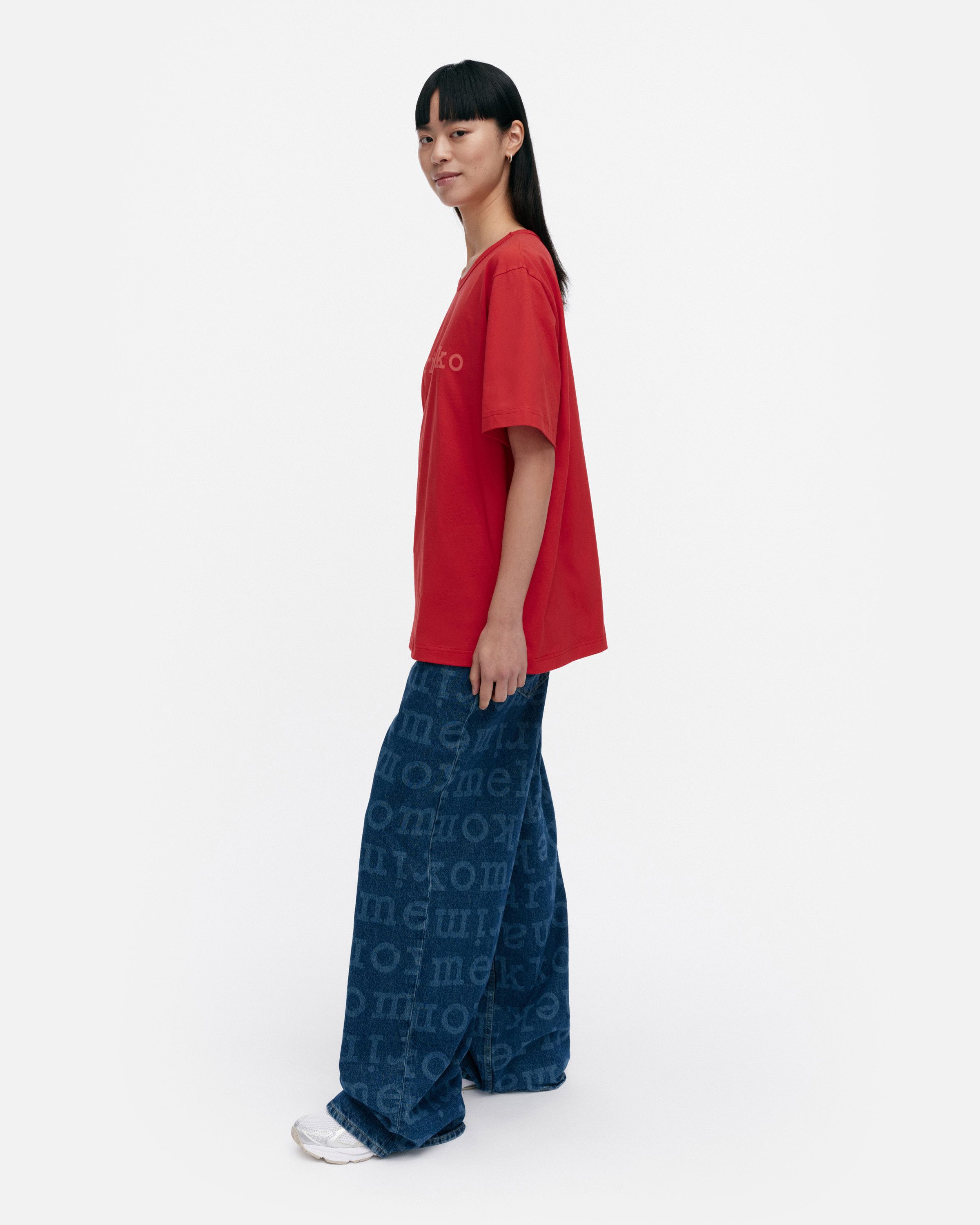 Marimekko TシャツS kioski LOGO LYHYTHIHA Vihne Logo Placement Kioski t-shirt | Marimekko