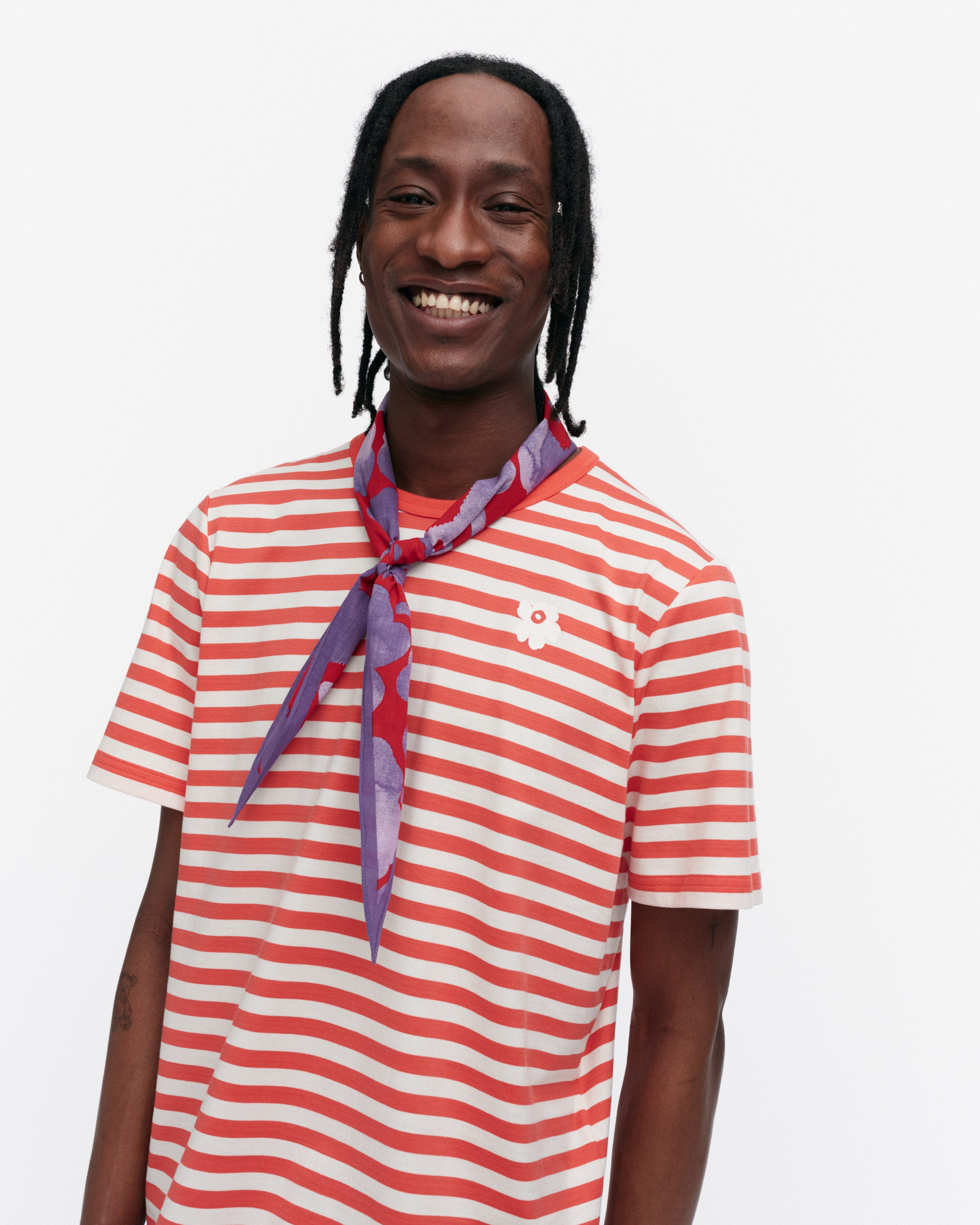 Aiempi Akvarelli Unikko, Kioski scarf, red, lilac,