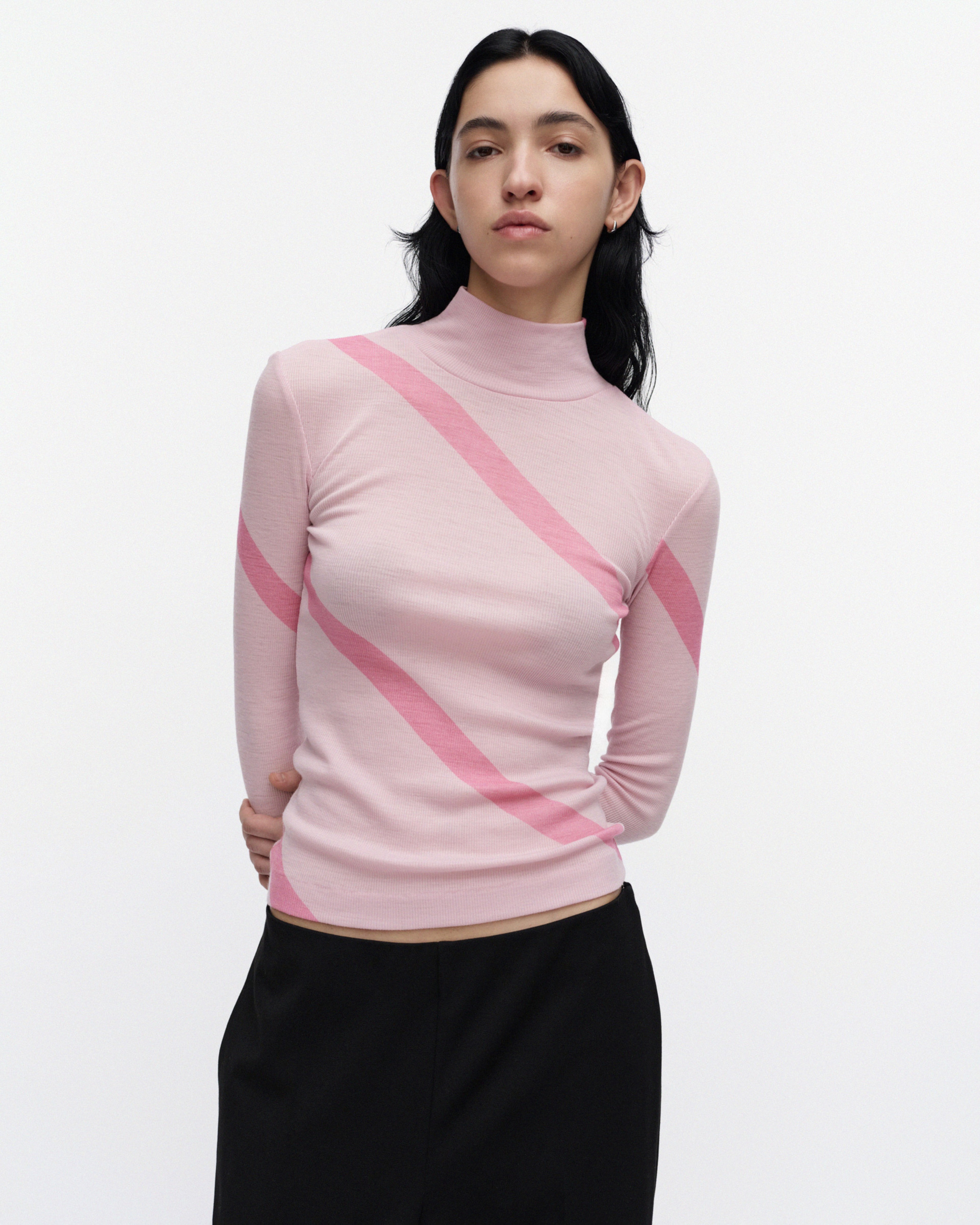 Vilpotus Basso, Turtleneck shirt, light pink, rose,