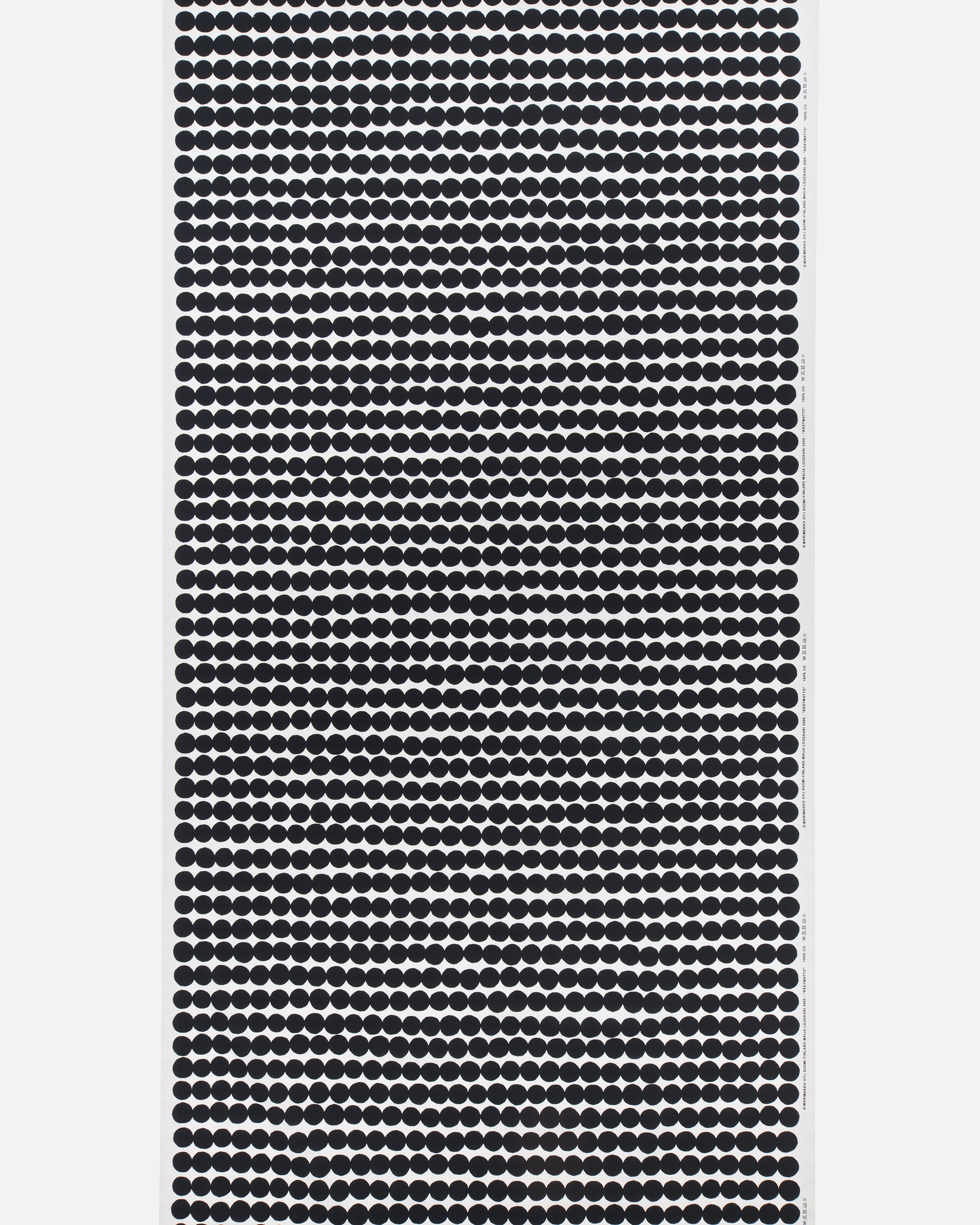 Räsymatto, Cotton fabric, white,black,