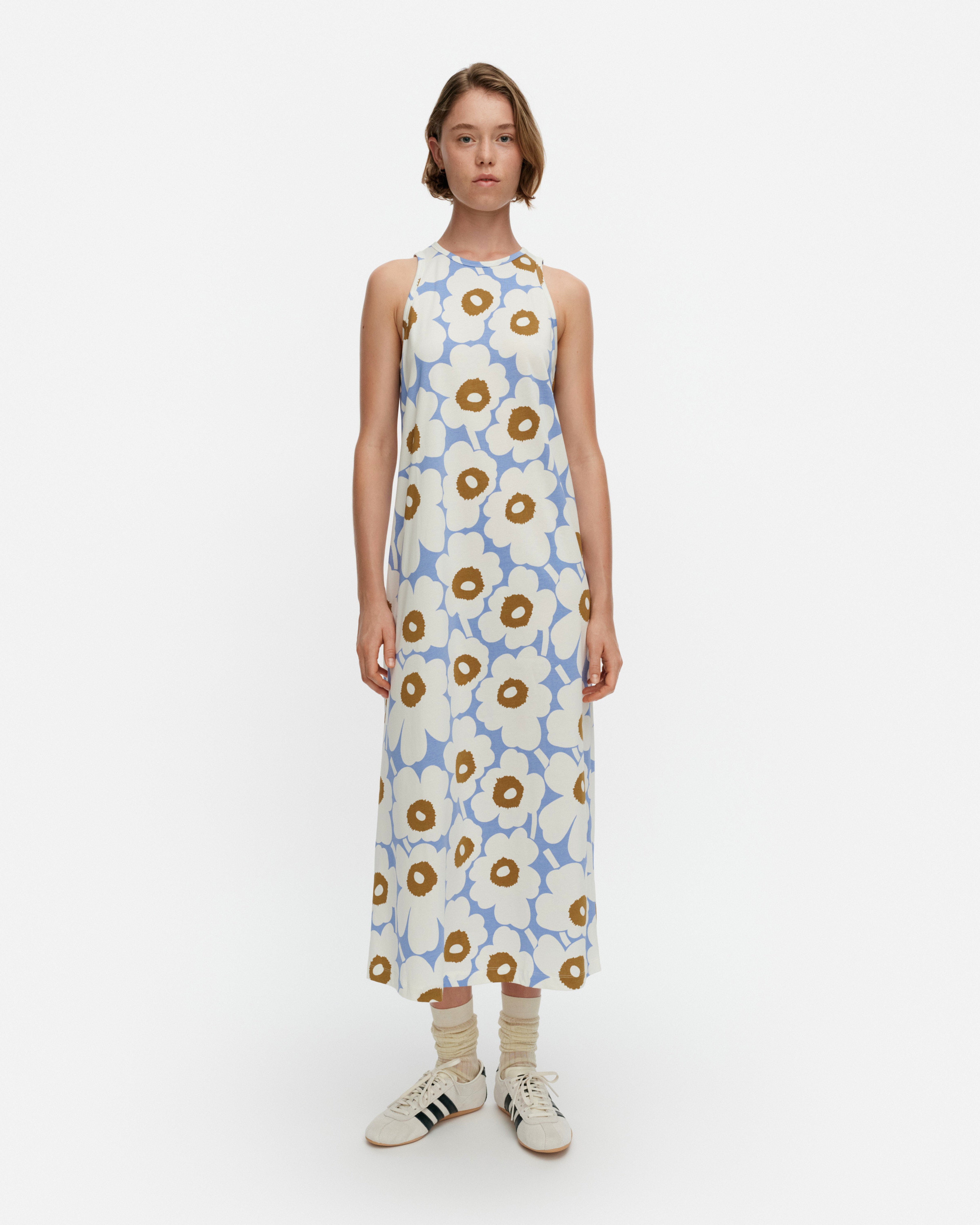 Erilainen Unikko, Dress, white, blue, brown,