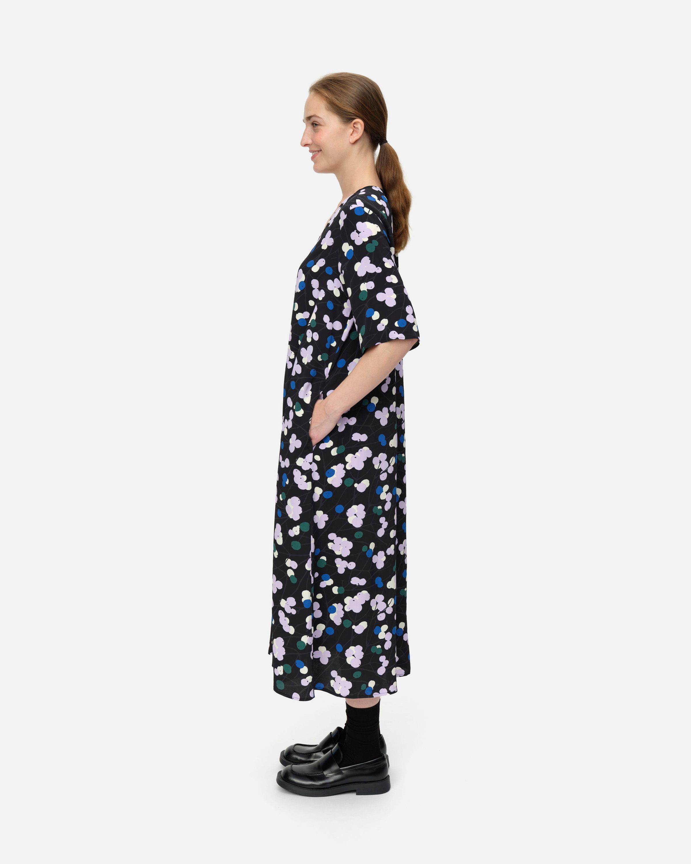 Minori Lumimarja Dress black, lilac, blue, green | Marimekko