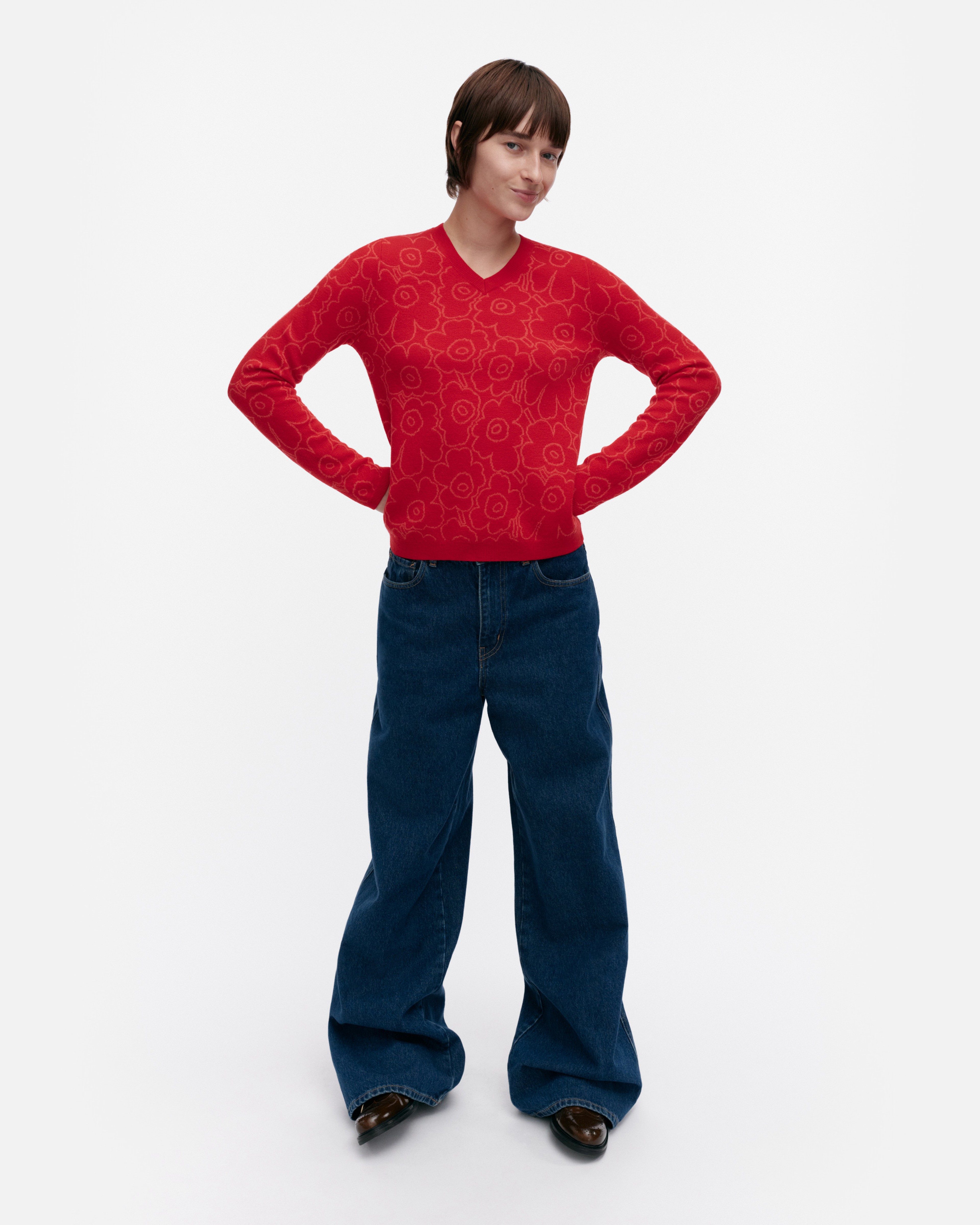 RWS Rullata Mini Piirto Unikko, Neulepaita, punainen, punainen,